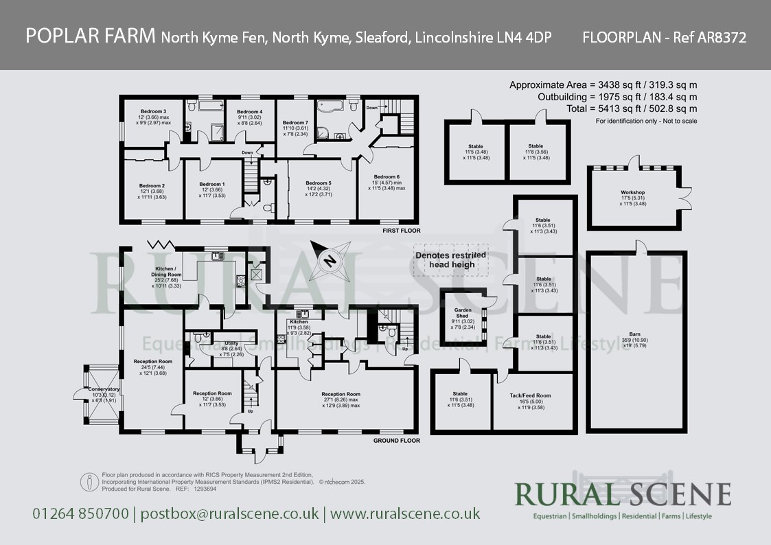 Floorplan, 7 bedroom detached house for sale, Poplar Farm North Kyme Fen, Lincoln, LN4