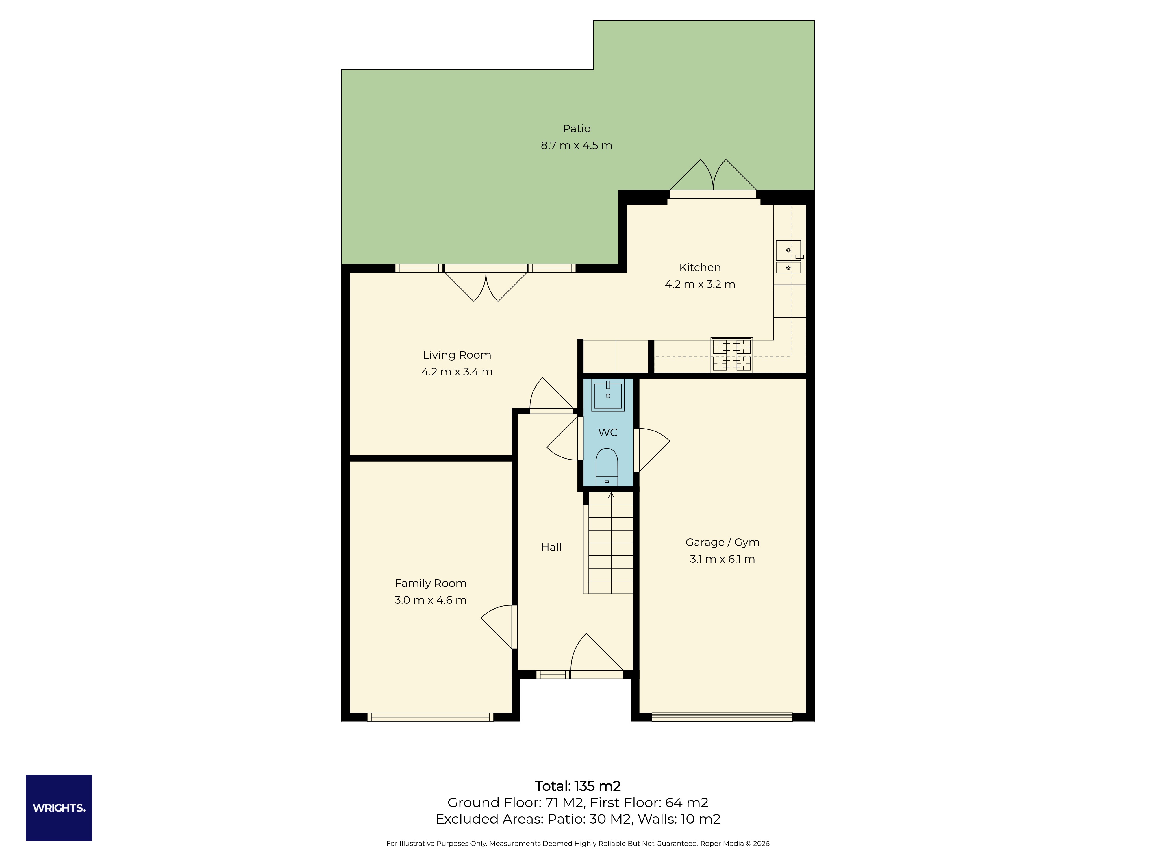Floor plan, 4 bedroom detached house for sale, Harlech Road, Cardiff, CF5