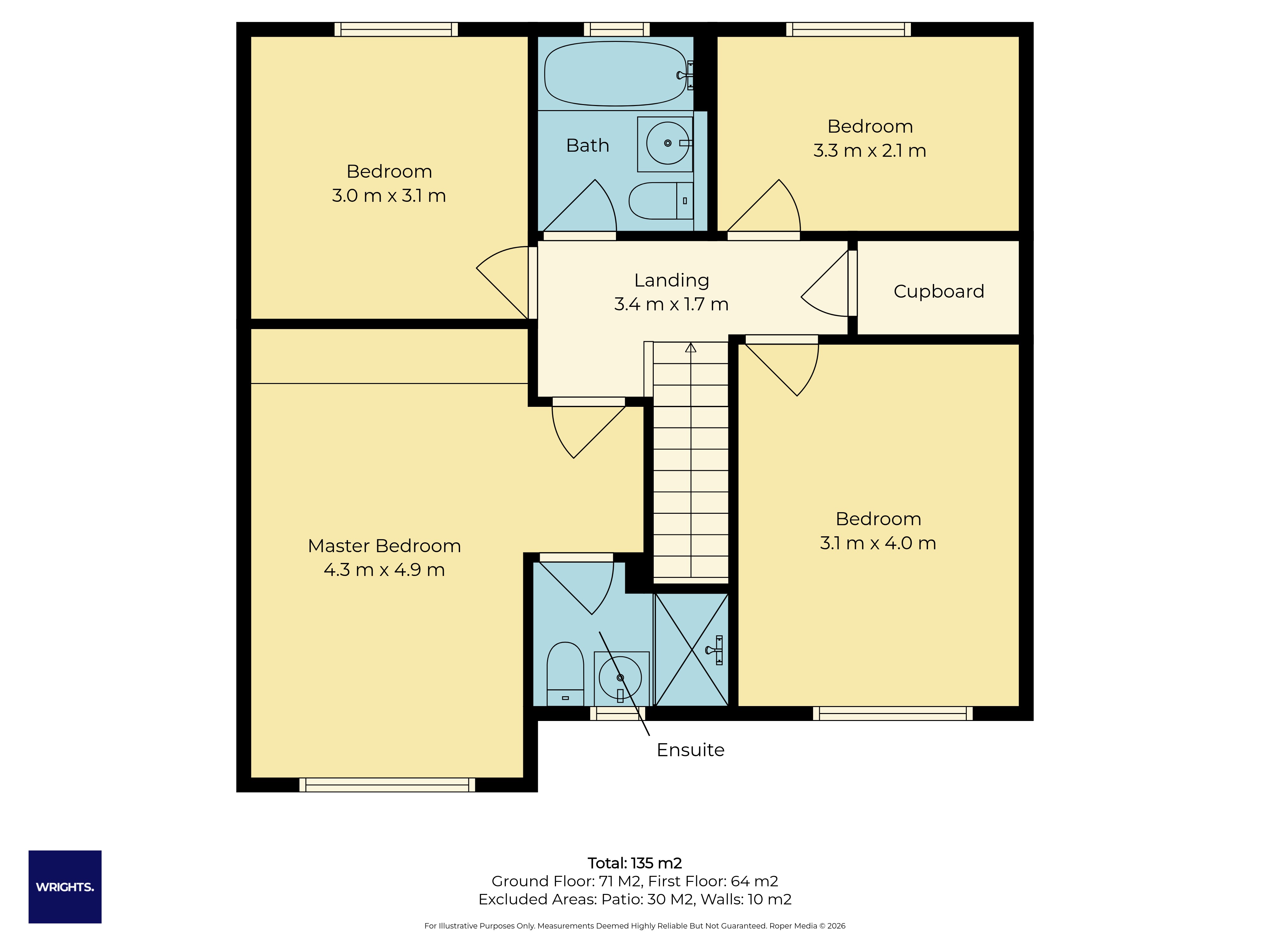 Floor plan, 4 bedroom detached house for sale, Harlech Road, Cardiff, CF5
