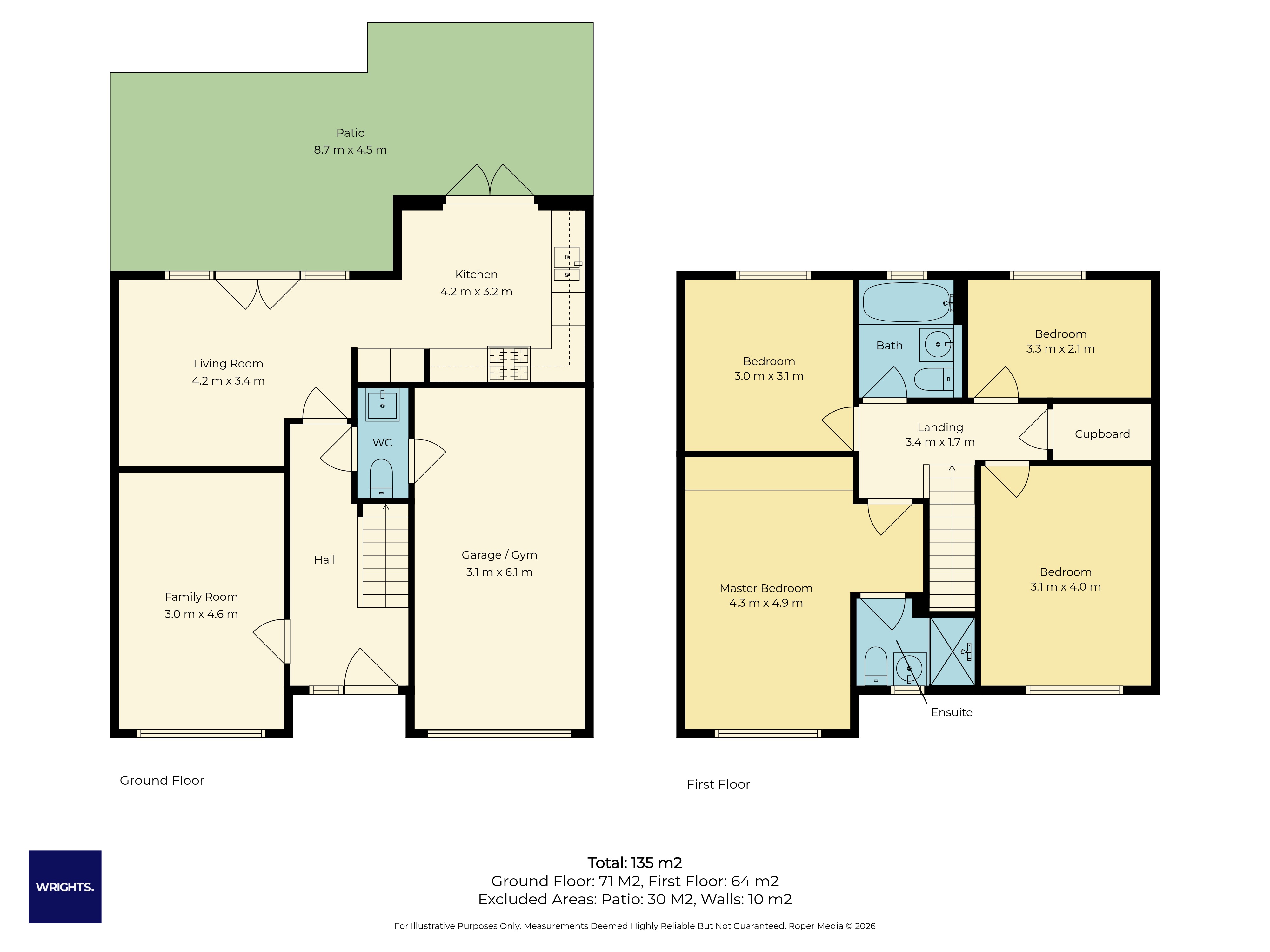 Floor plan, 4 bedroom detached house for sale, Harlech Road, Cardiff, CF5