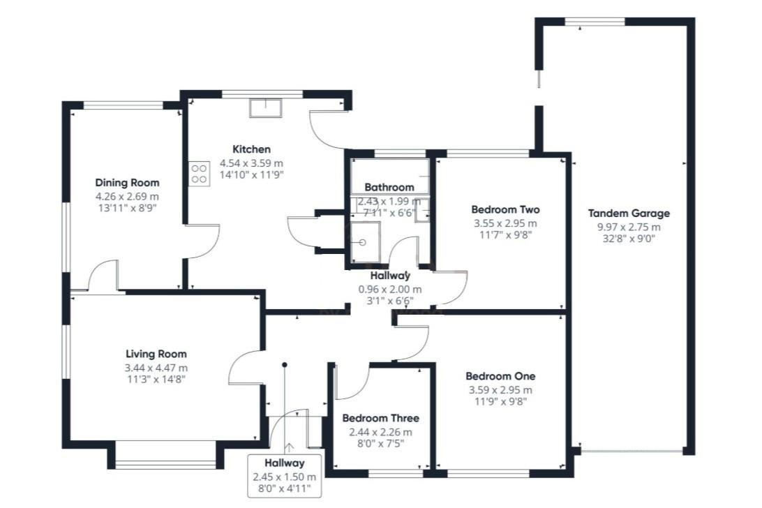 Floor plan, 3 bedroom house for sale, Church Lane, Sandbach, CW11