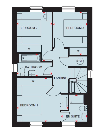 Floorplan, 3 bedroom detached house for sale, Plot 14 The BARDON, Leicester, LE7