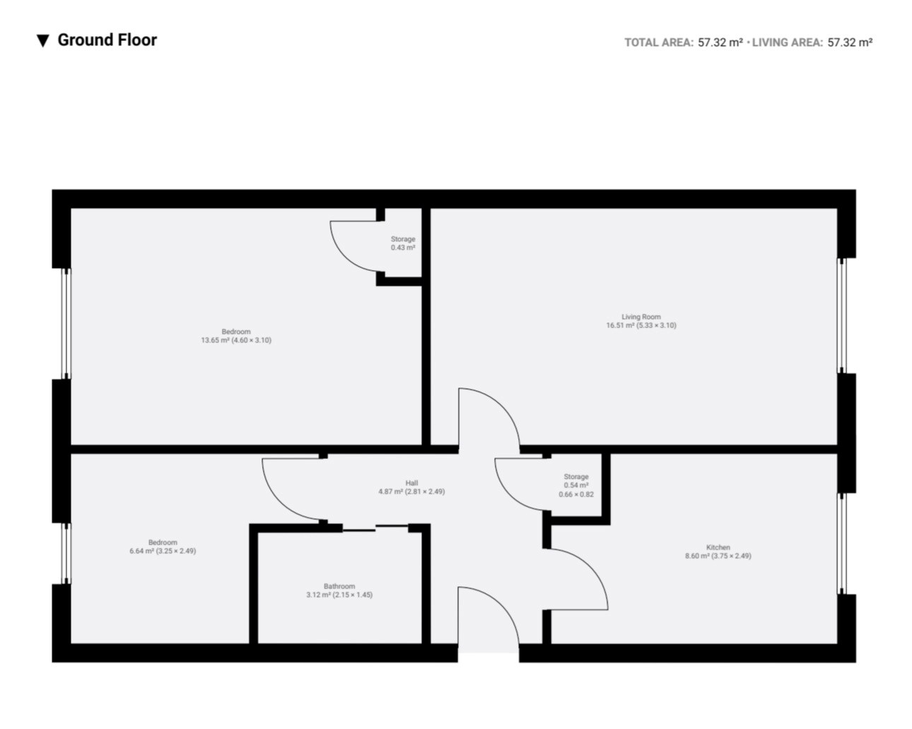 Floor plan, 2 bedroom flat for sale, Garrick Close, Coventry, CV5