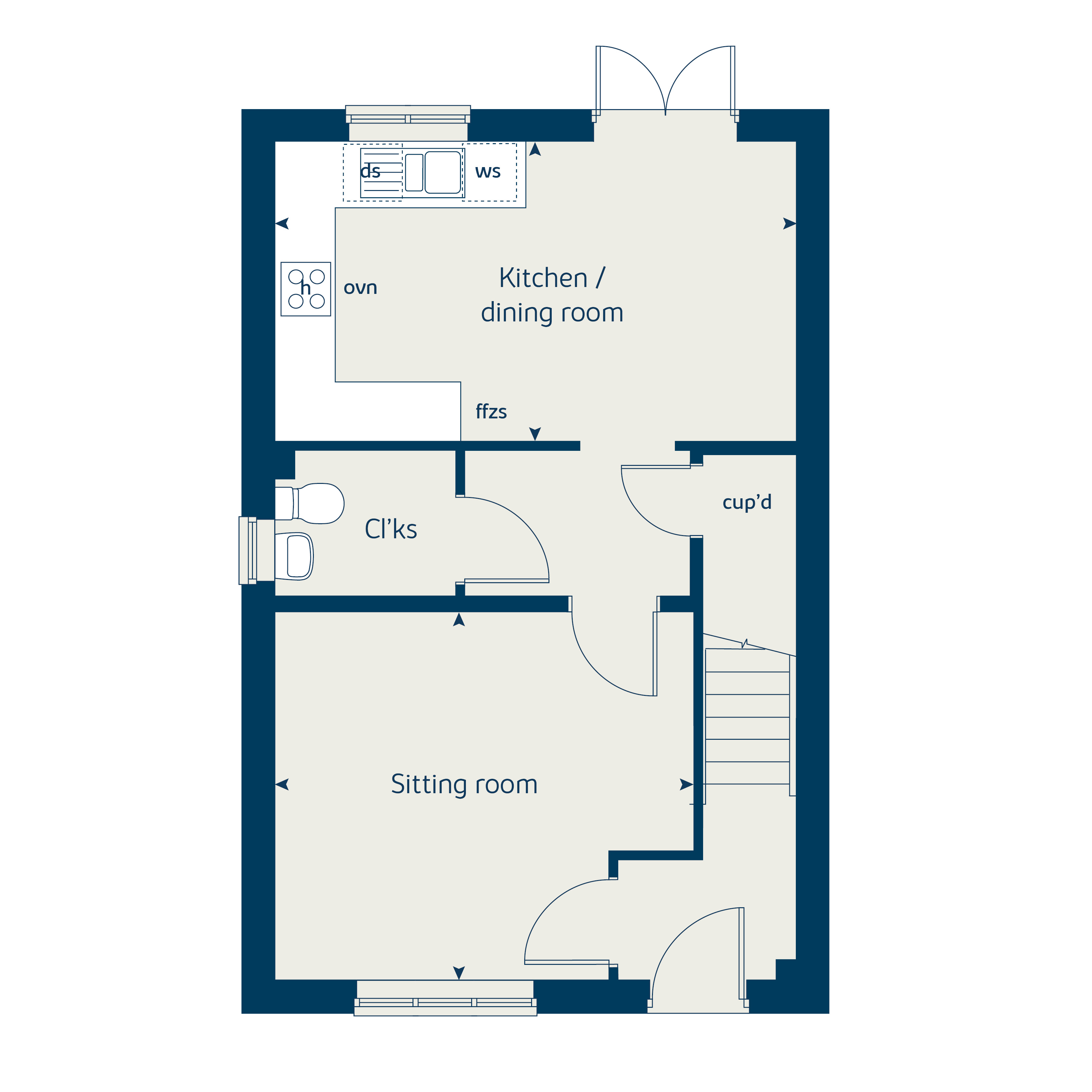 Floorplan, 3 bedroom semi detached house for sale, - The Hazel, Burton On Trent, DE15