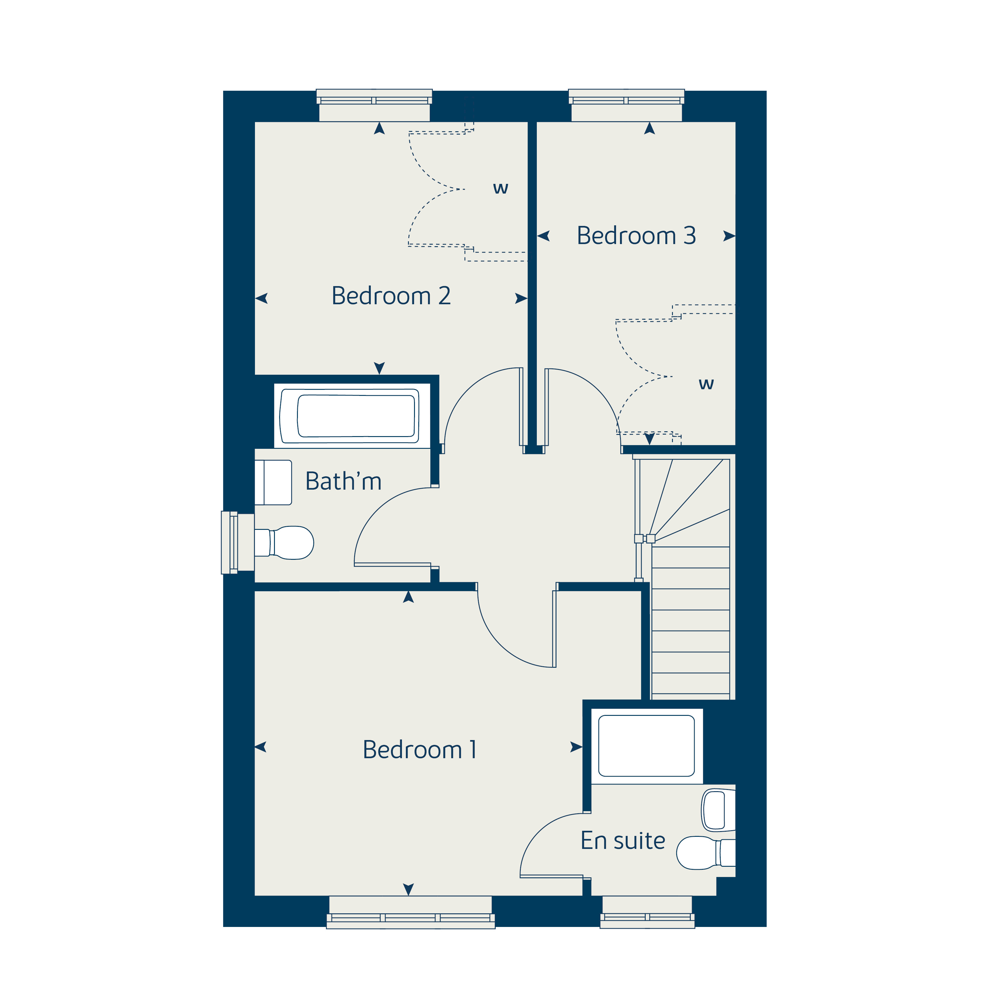 Floorplan, 3 bedroom semi detached house for sale, - The Hazel, Burton On Trent, DE15