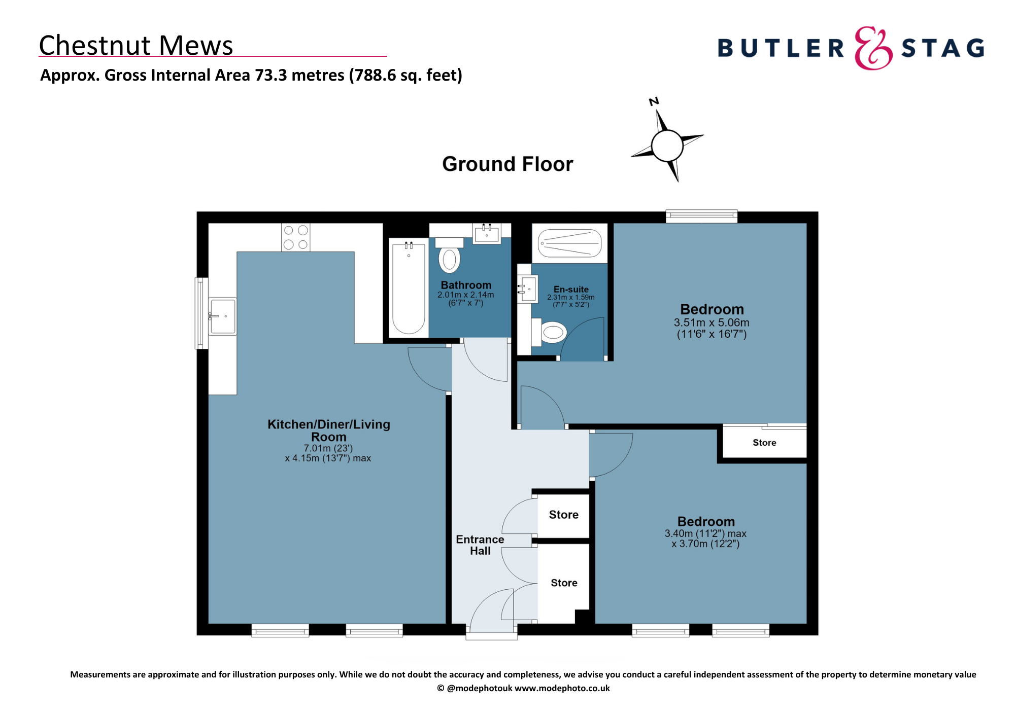 Floorplan, 2 bedroom apartment for sale, Chestnut Mews Coppice Row, Epping, CM16