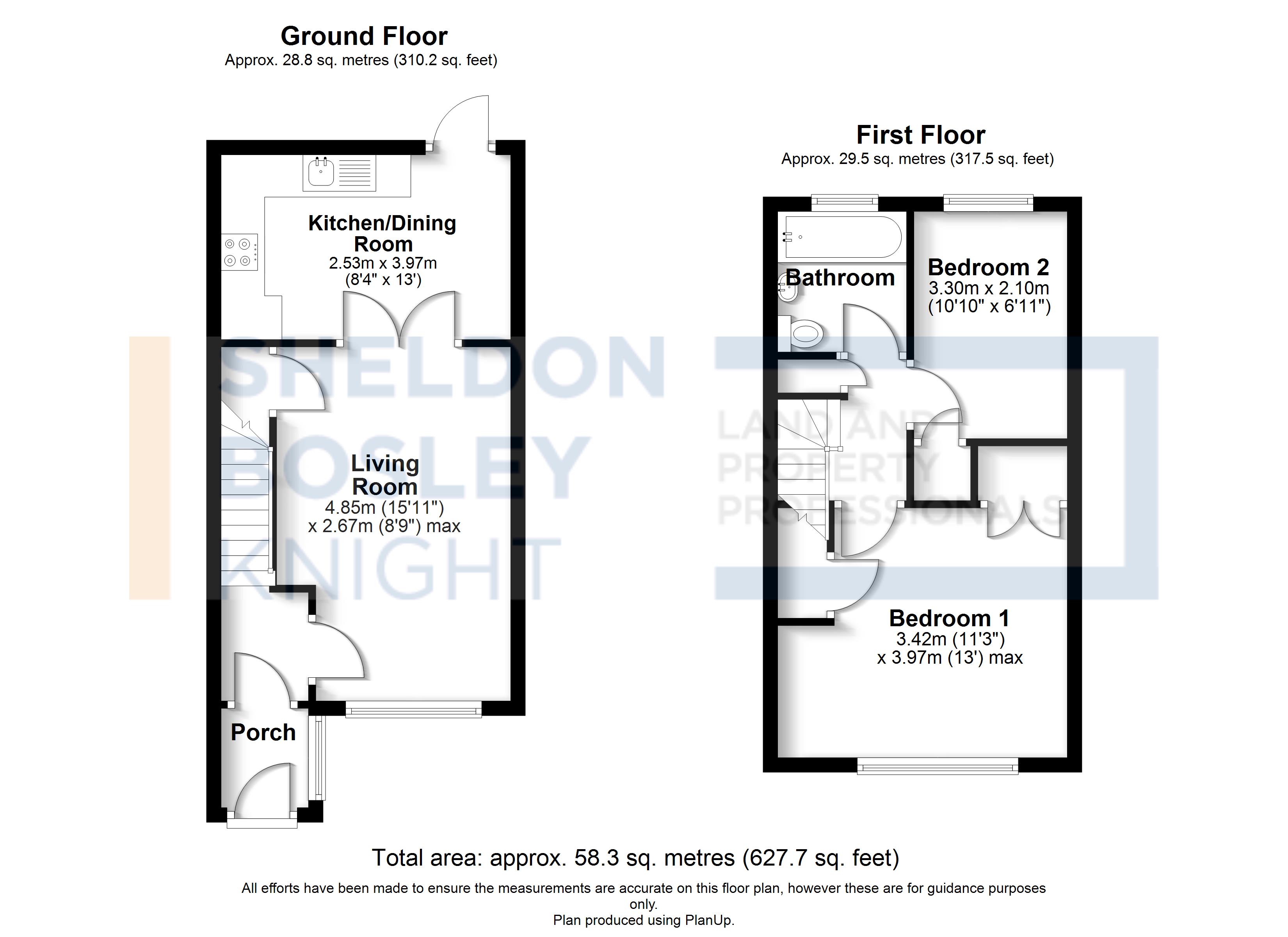 Floorplan, 2 bedroom terraced house for sale, Walton Close, Coventry, CV3