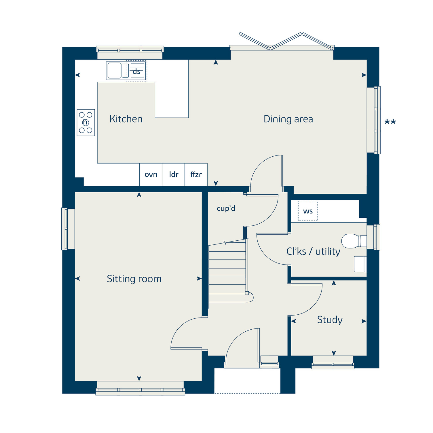 Floorplan, 4 bedroom detached house for sale, Plot 59 (THE ASPEN), Burton On Trent, DE15