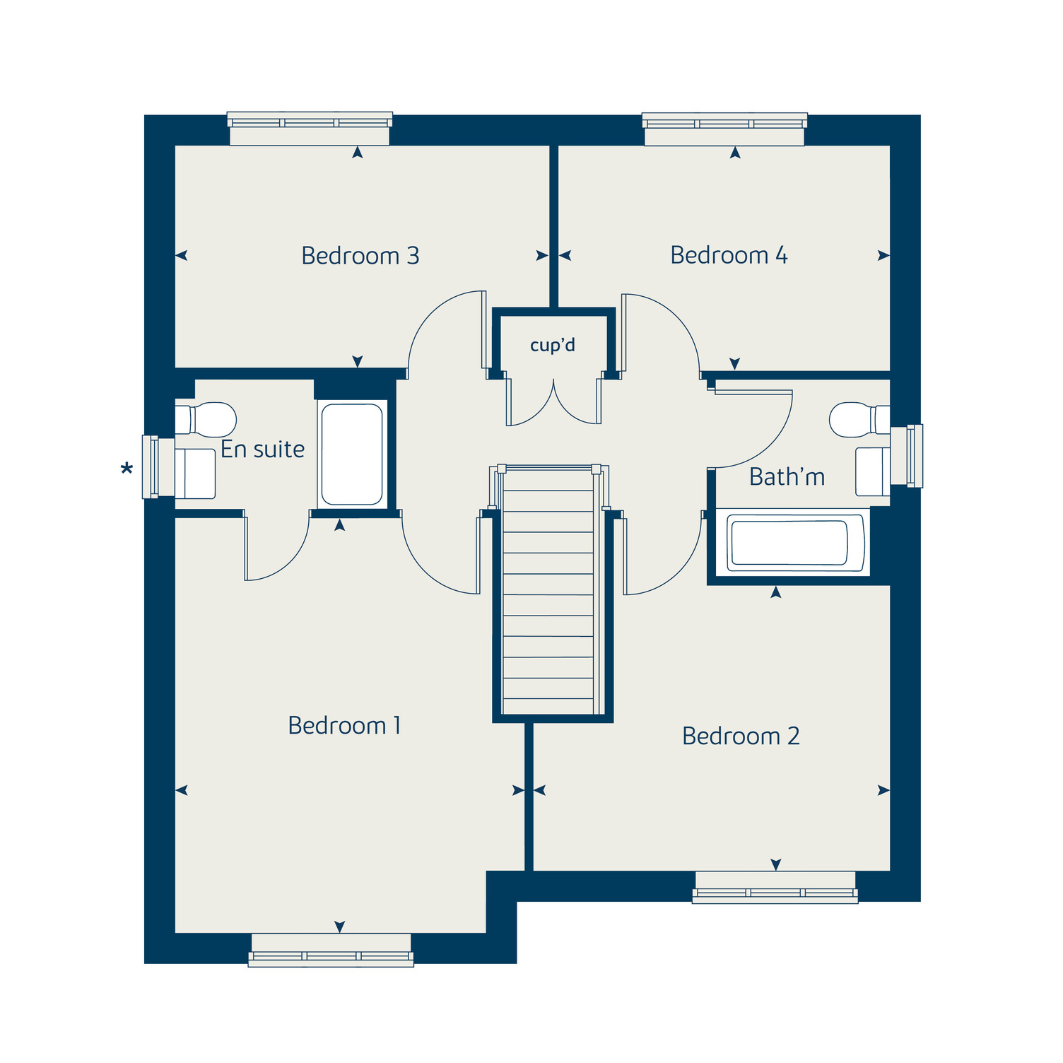 Floorplan, 4 bedroom detached house for sale, Plot 59 (THE ASPEN), Burton On Trent, DE15