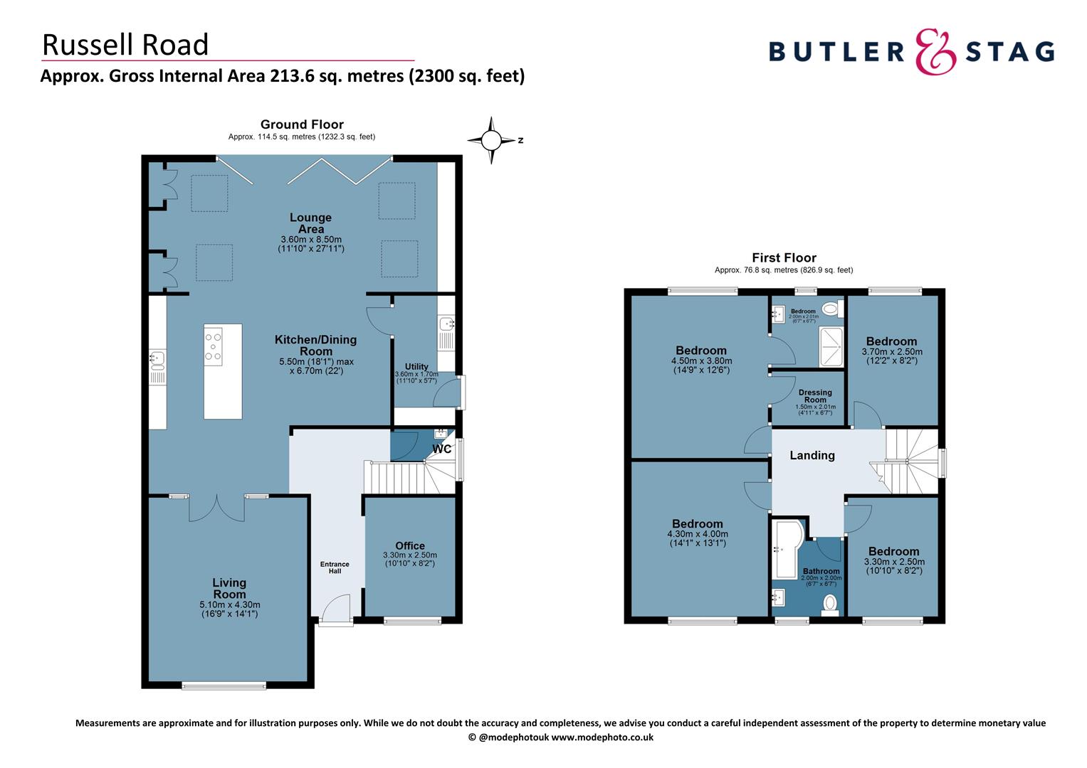 Floor plan, 4 bedroom detached house for sale, Russell Road, Buckhurst Hill, IG9