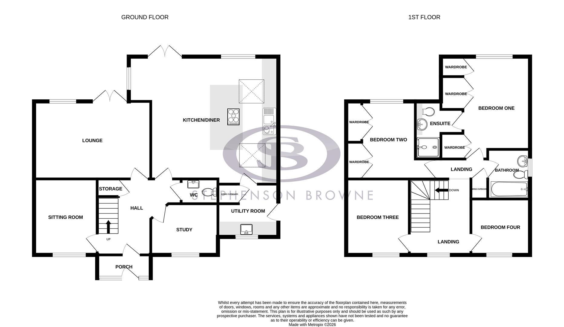 Floor plan, 4 bedroom house for sale, Minnie Close, Stoke-On-Trent, ST7