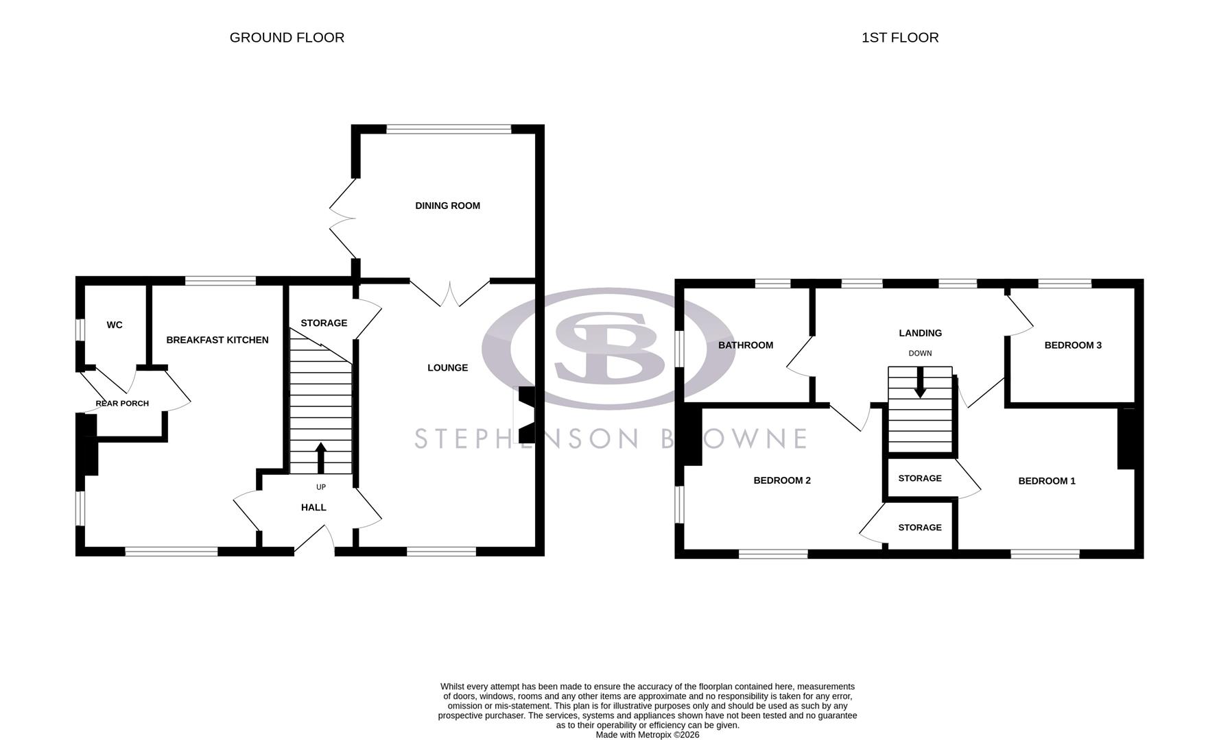 Floor plan, 3 bedroom house for sale, Crescent Road, Congleton, CW12