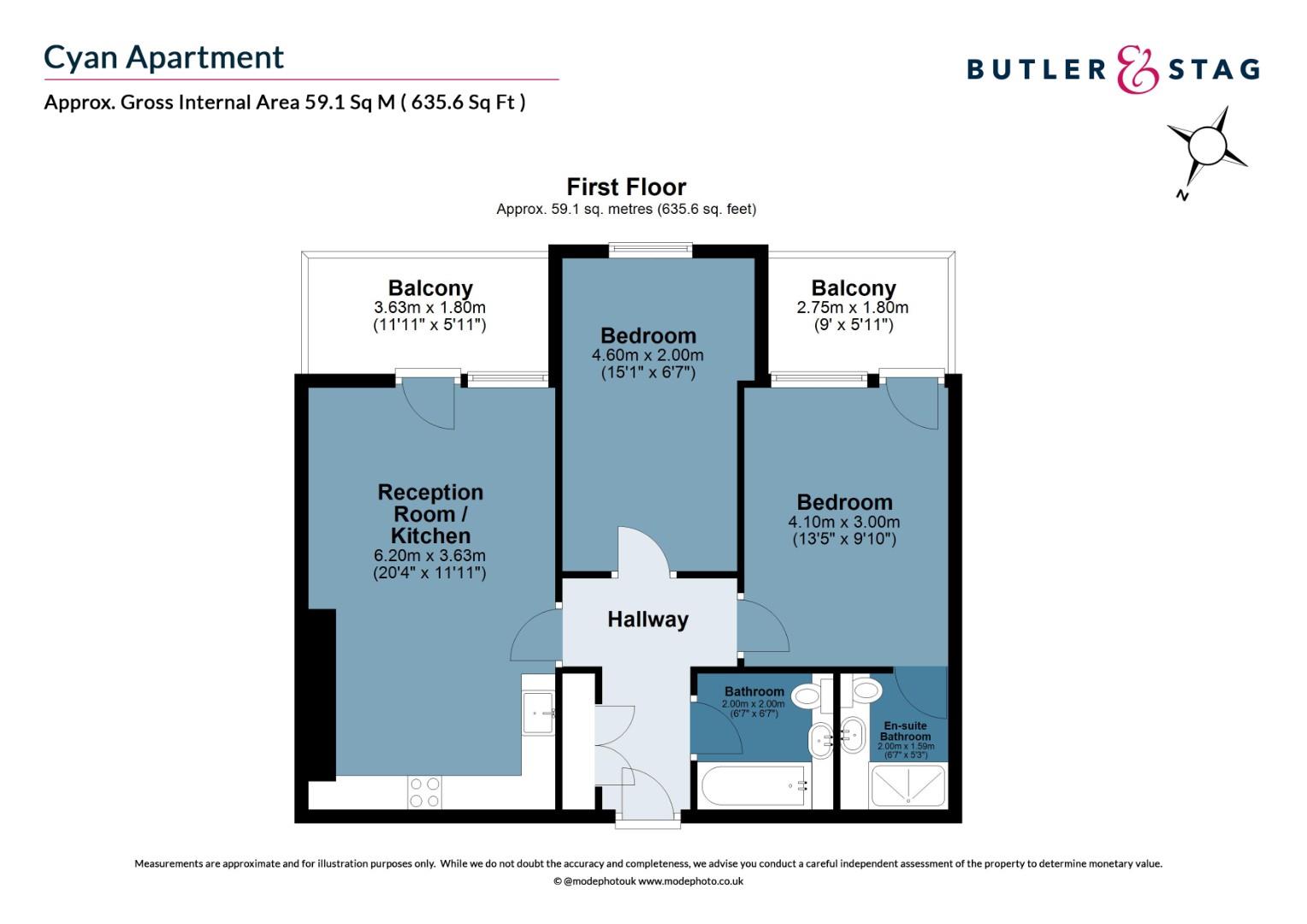 Floor plan, 2 bedroom flat for sale, Cyan Apartments, London, E3