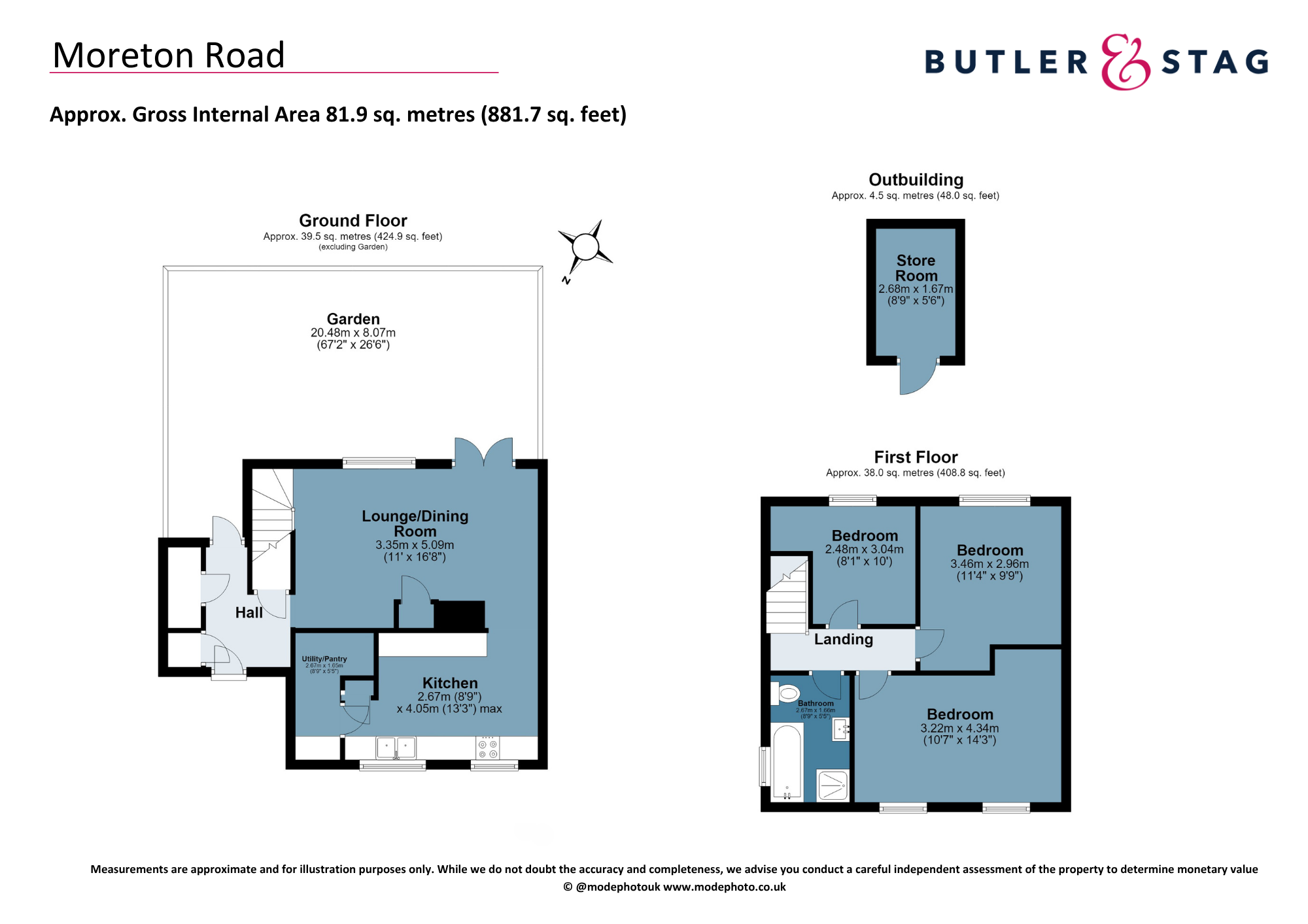 Floor plan, 3 bedroom semi detached house for sale, Moreton Road, Ongar, CM5