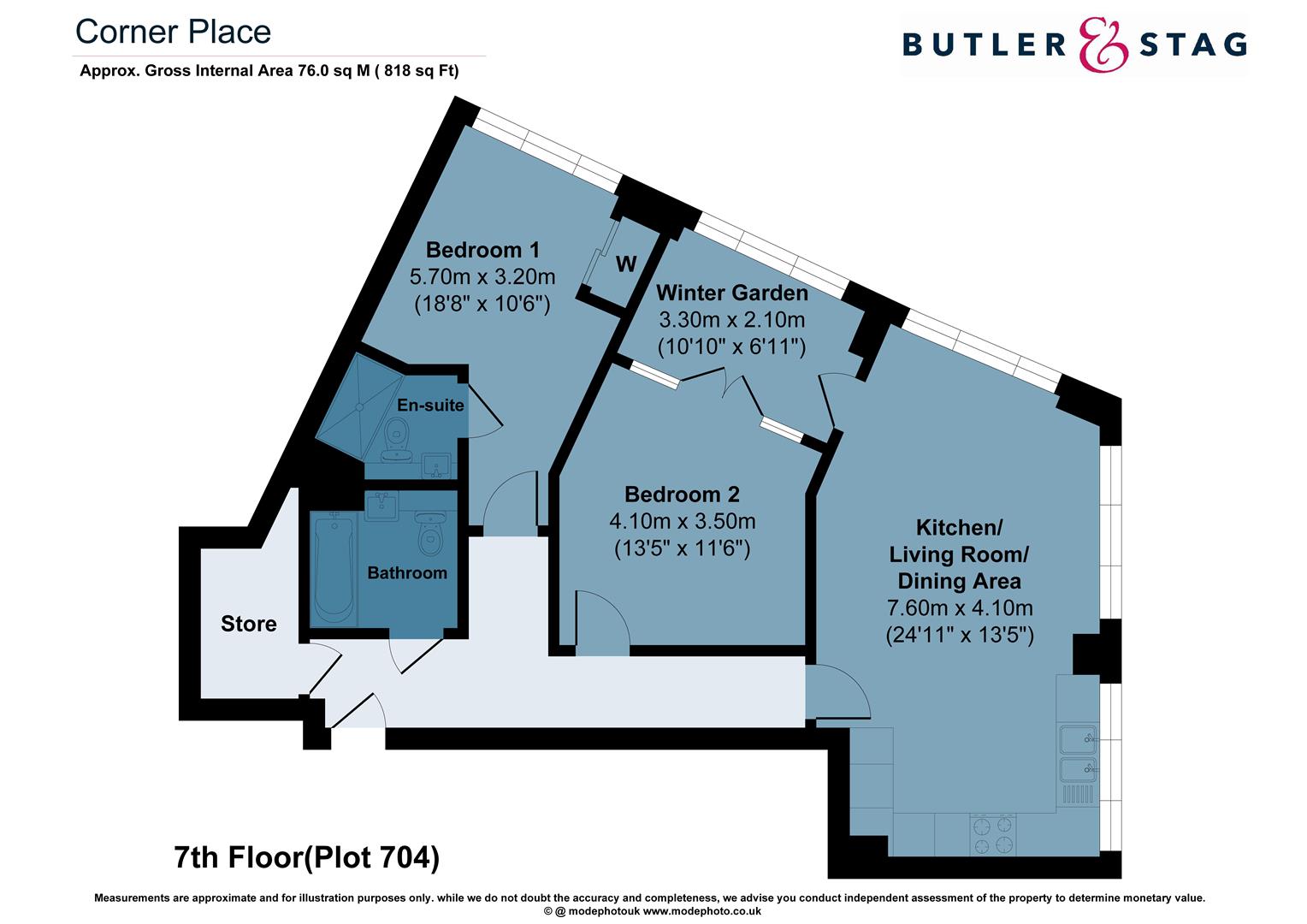 Floor plan, 2 bedroom apartment for sale, Witan Street, London, E2