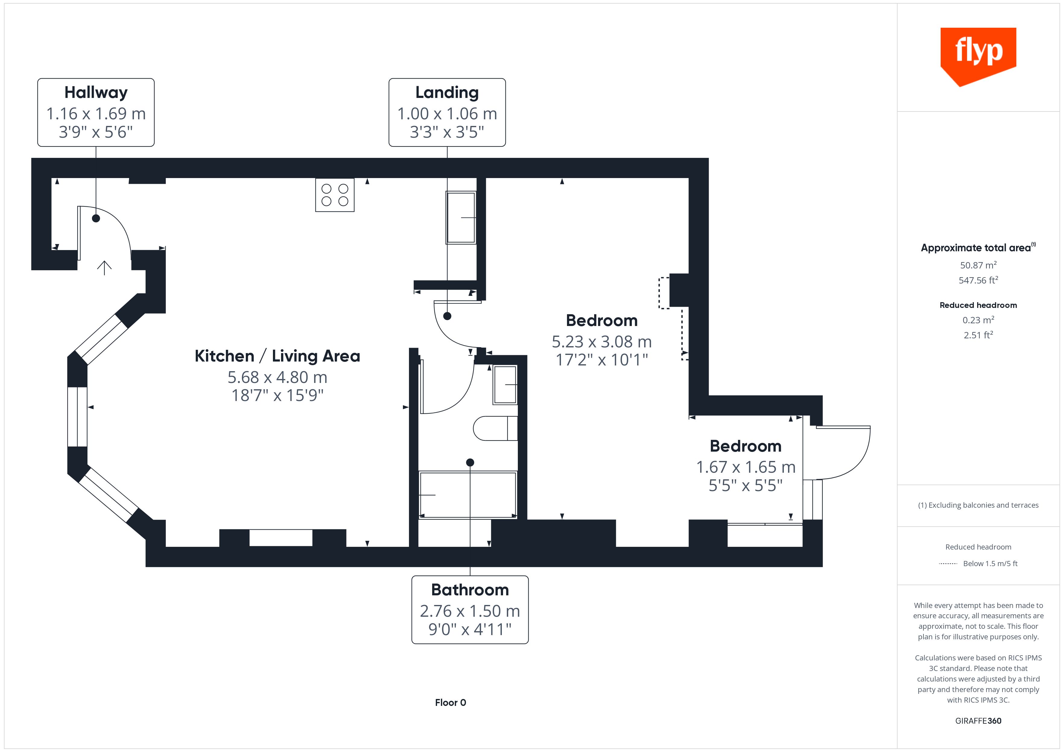 Floor plan, 1 bedroom apartment for sale, Mildenhall Road, Lower Clapton, E5