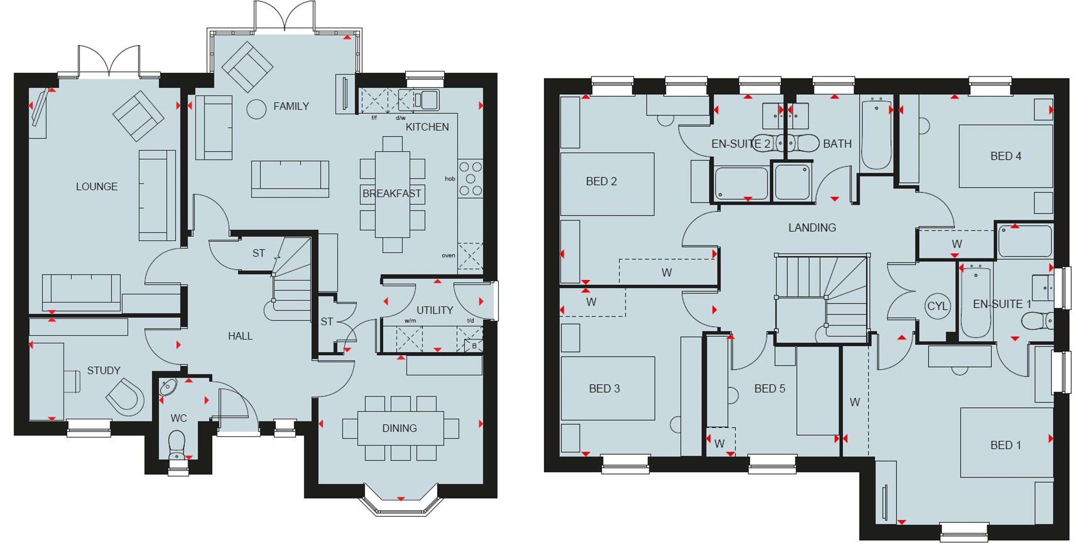 Floorplan, 5 bedroom detached house for sale, Plot 2 THE MANNING, Wigston, LE18