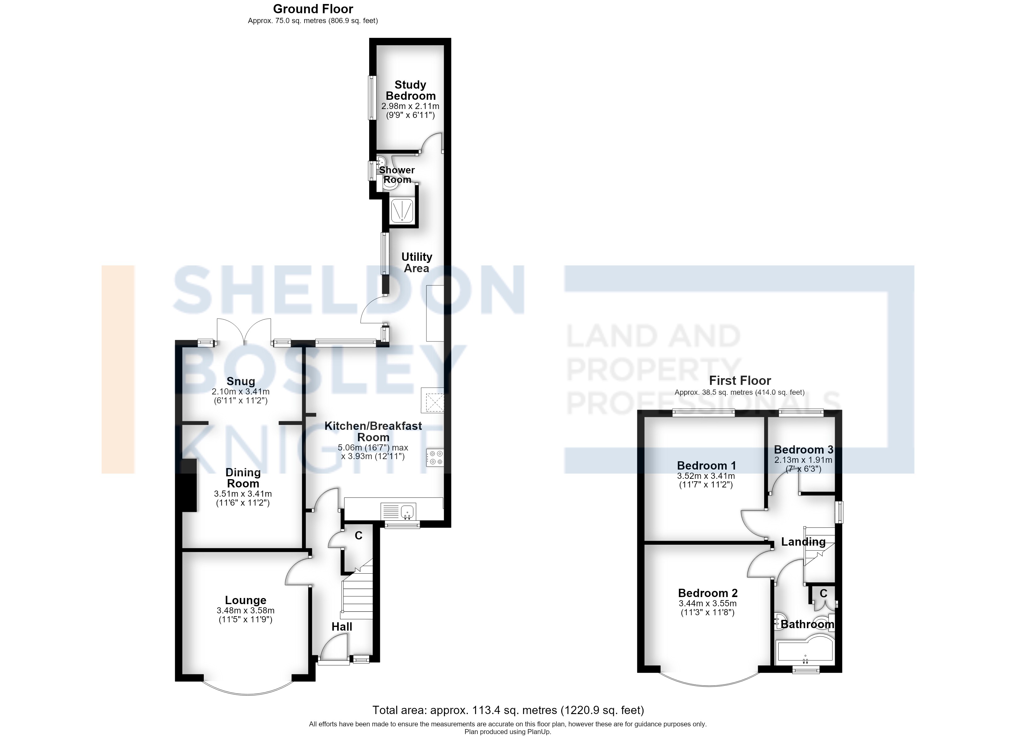 Floorplan, 4 bedroom semi detached house for sale, Cheltenham Road, Evesham, WR11