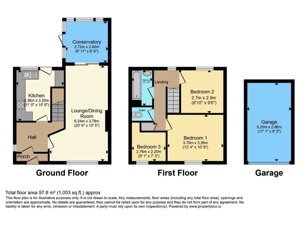 Floor plan, 3 bedroom semi detached house for sale, Porlock Close, Coventry, CV3