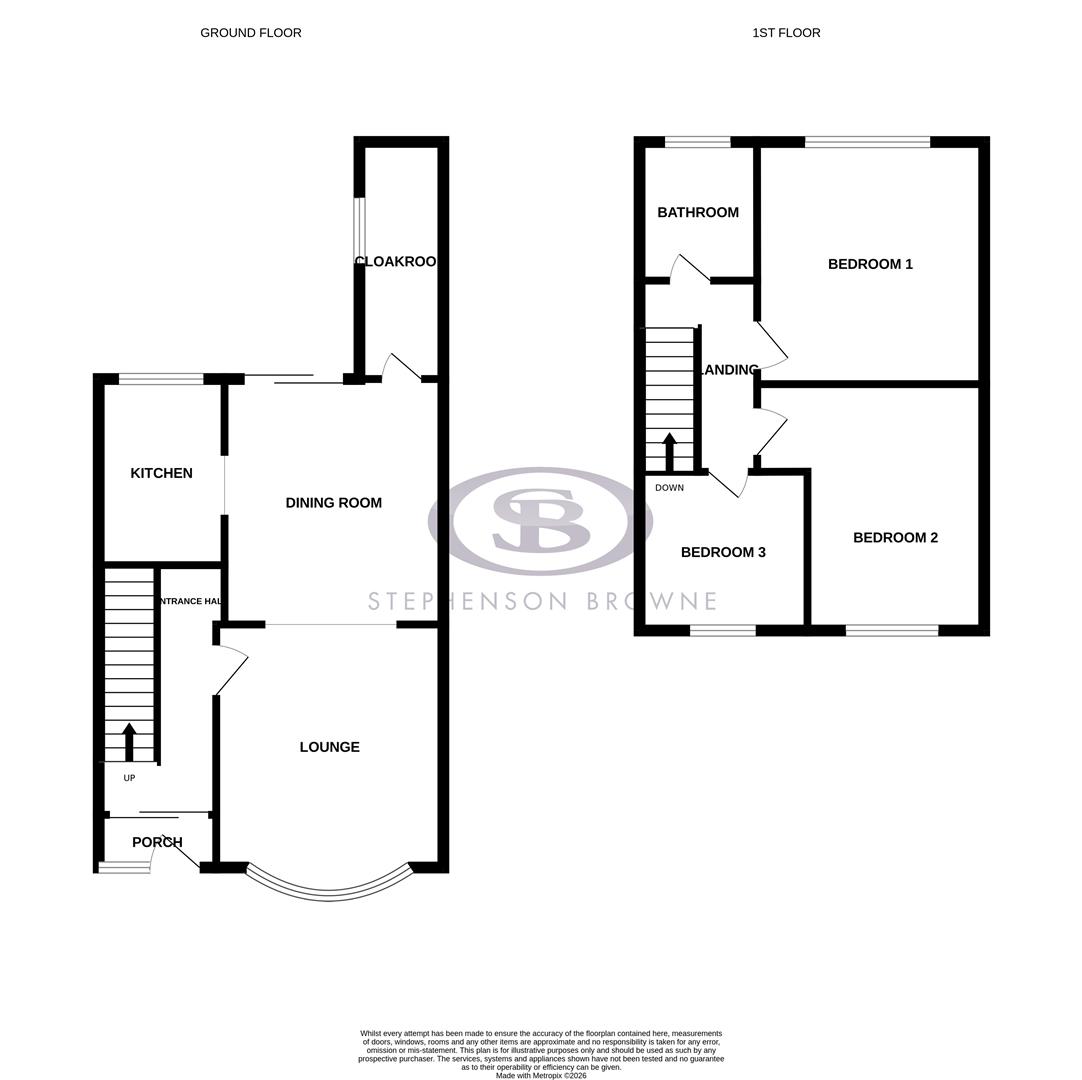 Floor plan, 3 bedroom house for sale, Minshull New Road, Crewe, CW1