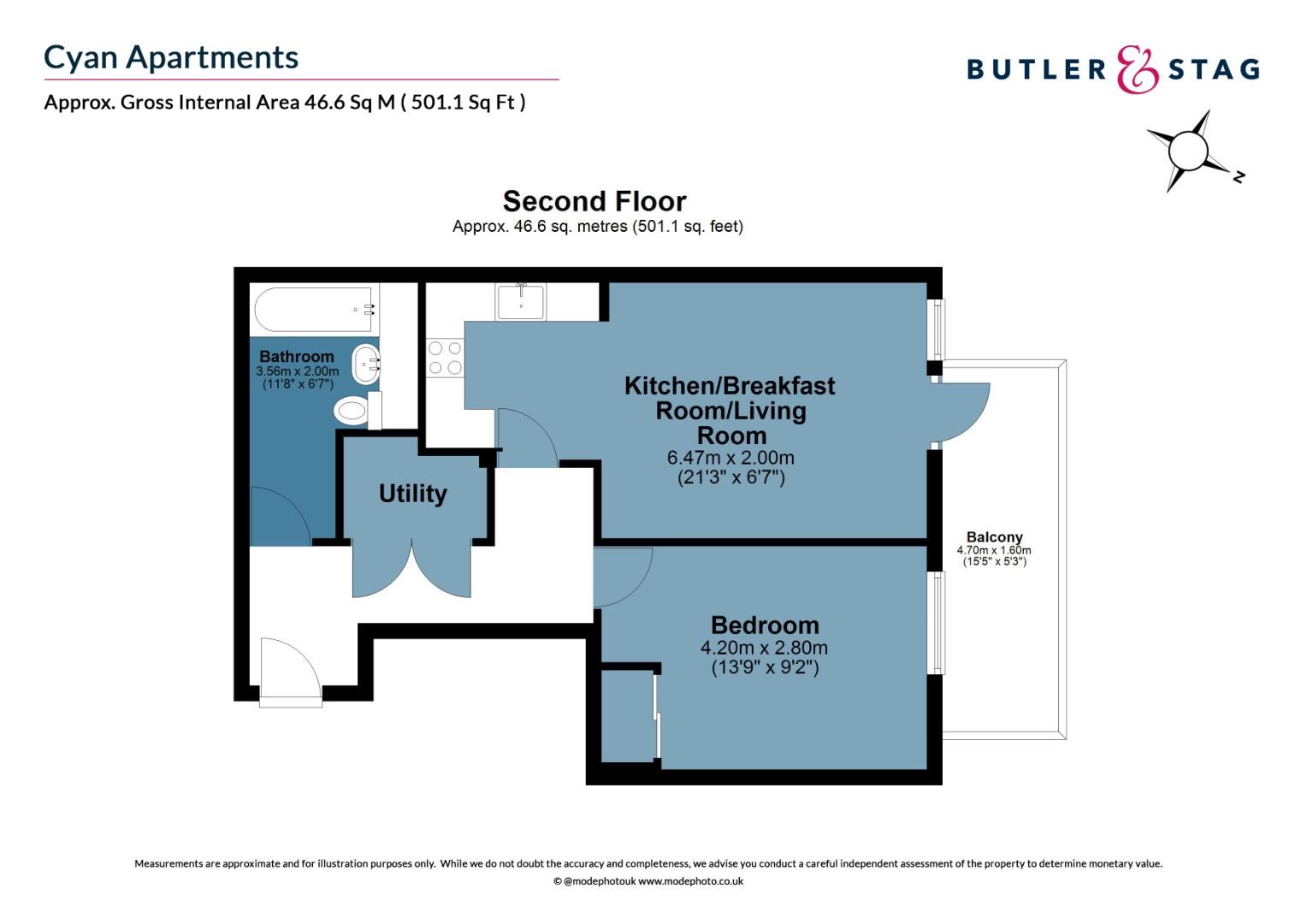 Floor plan, 1 bedroom apartment for sale, Cyan Apartments, London, E3