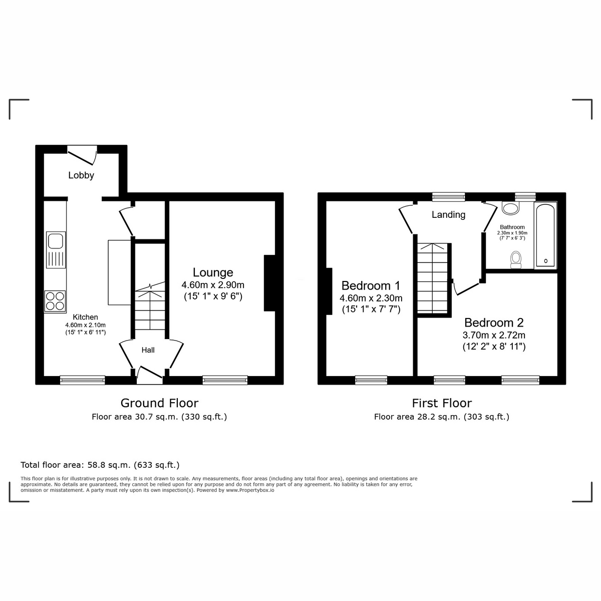Floor plan, 2 bedroom for sale, Dwyryd Church Street, Llanfairpwllgwyngyll, LL61
