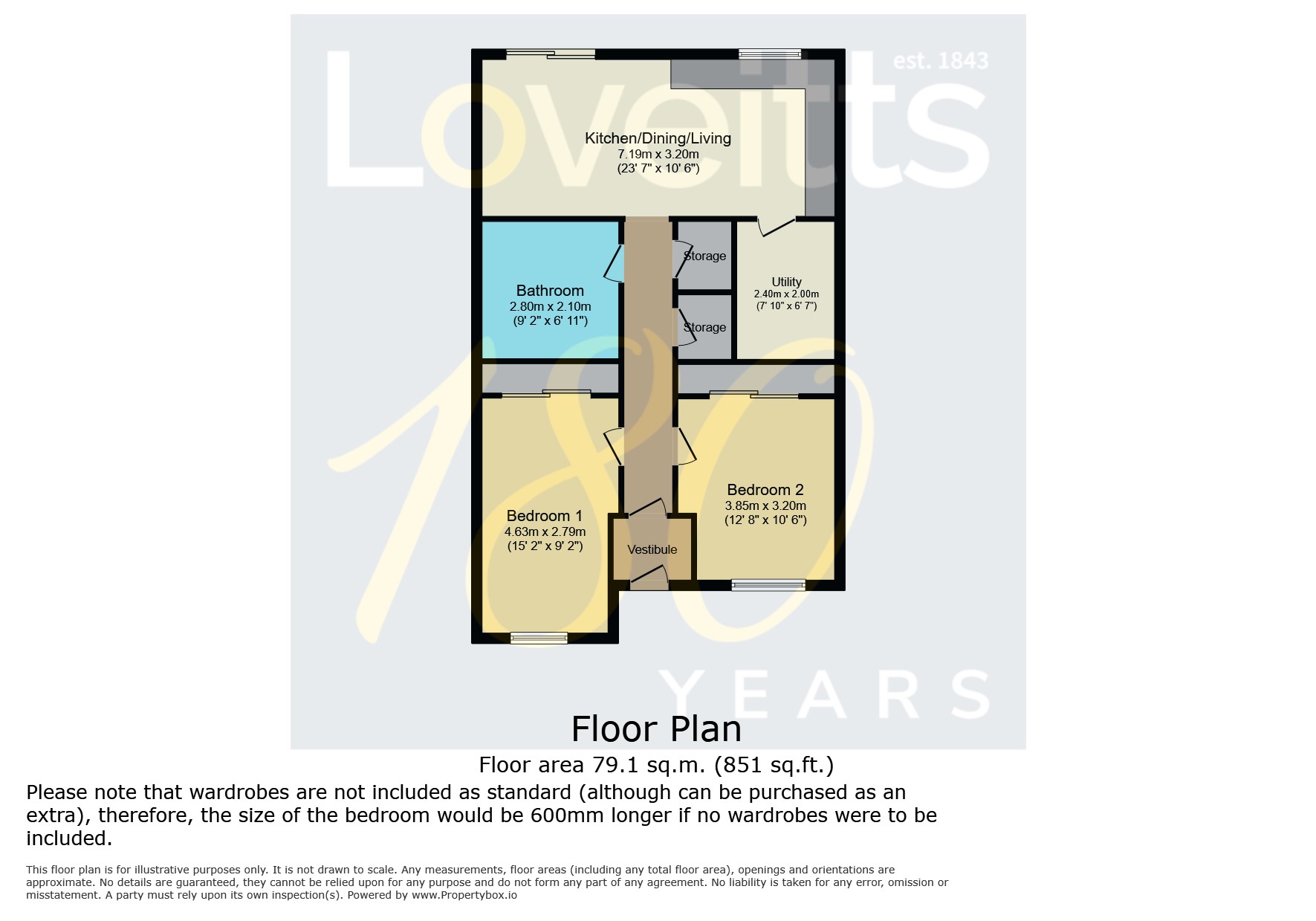 Floorplan, 2 bedroom semi detached bungalow for sale, Plot 8 Hawksley Rise, Leicester, LE10