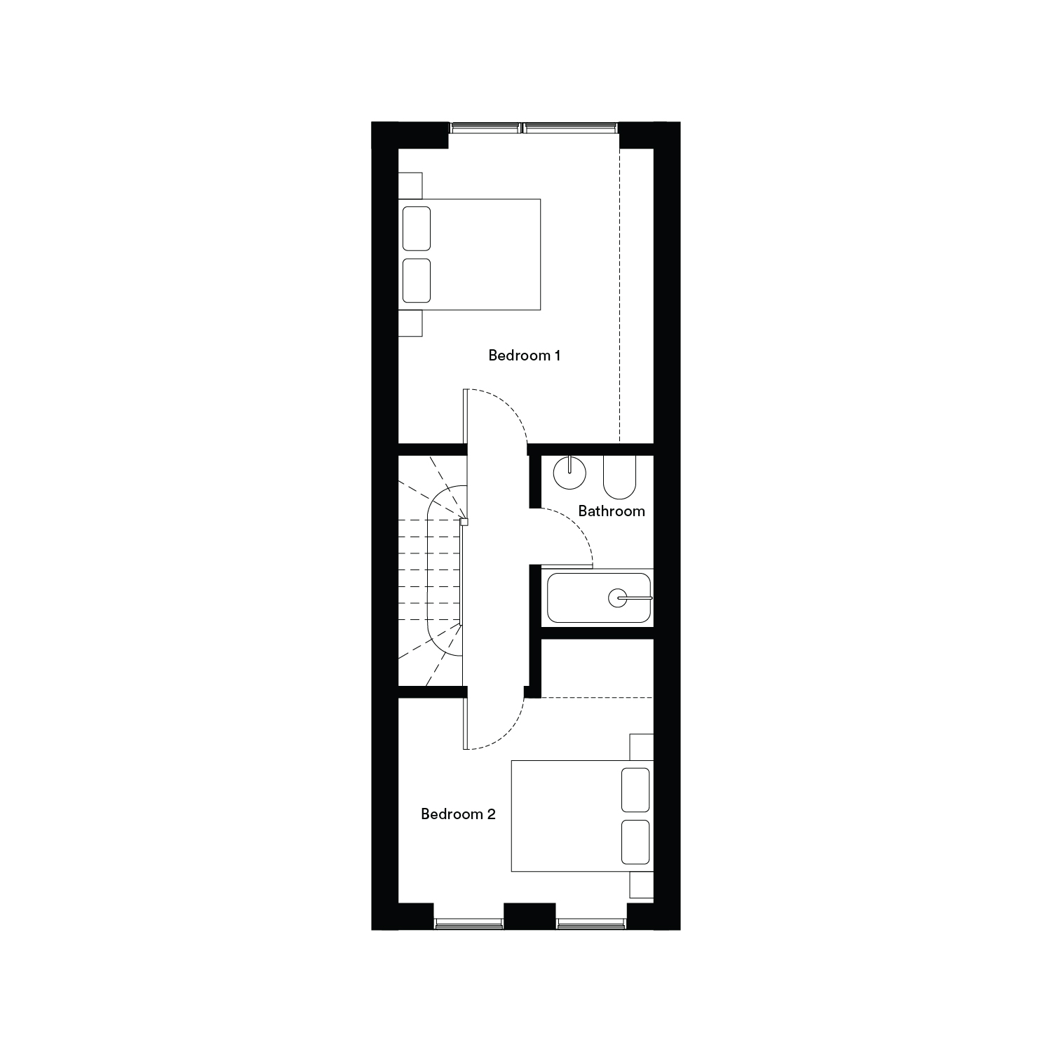Floor plan, 2 bedroom terraced house for sale, Plot 93, Epping, CM16