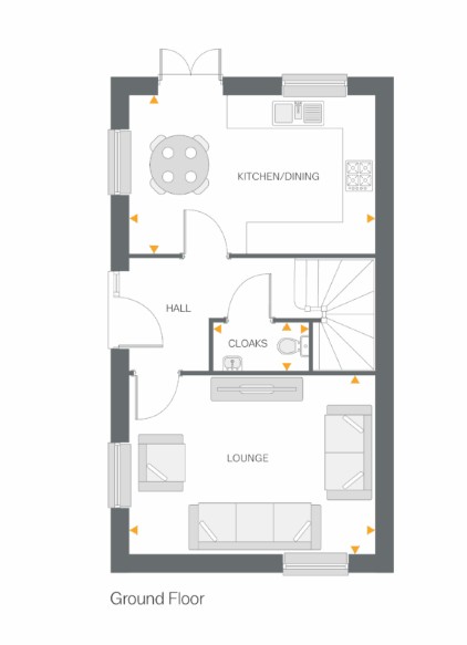 Floorplan, 3 bedroom semi detached house for sale, Plot 48 (THE CALDEW), Coventry, CV4