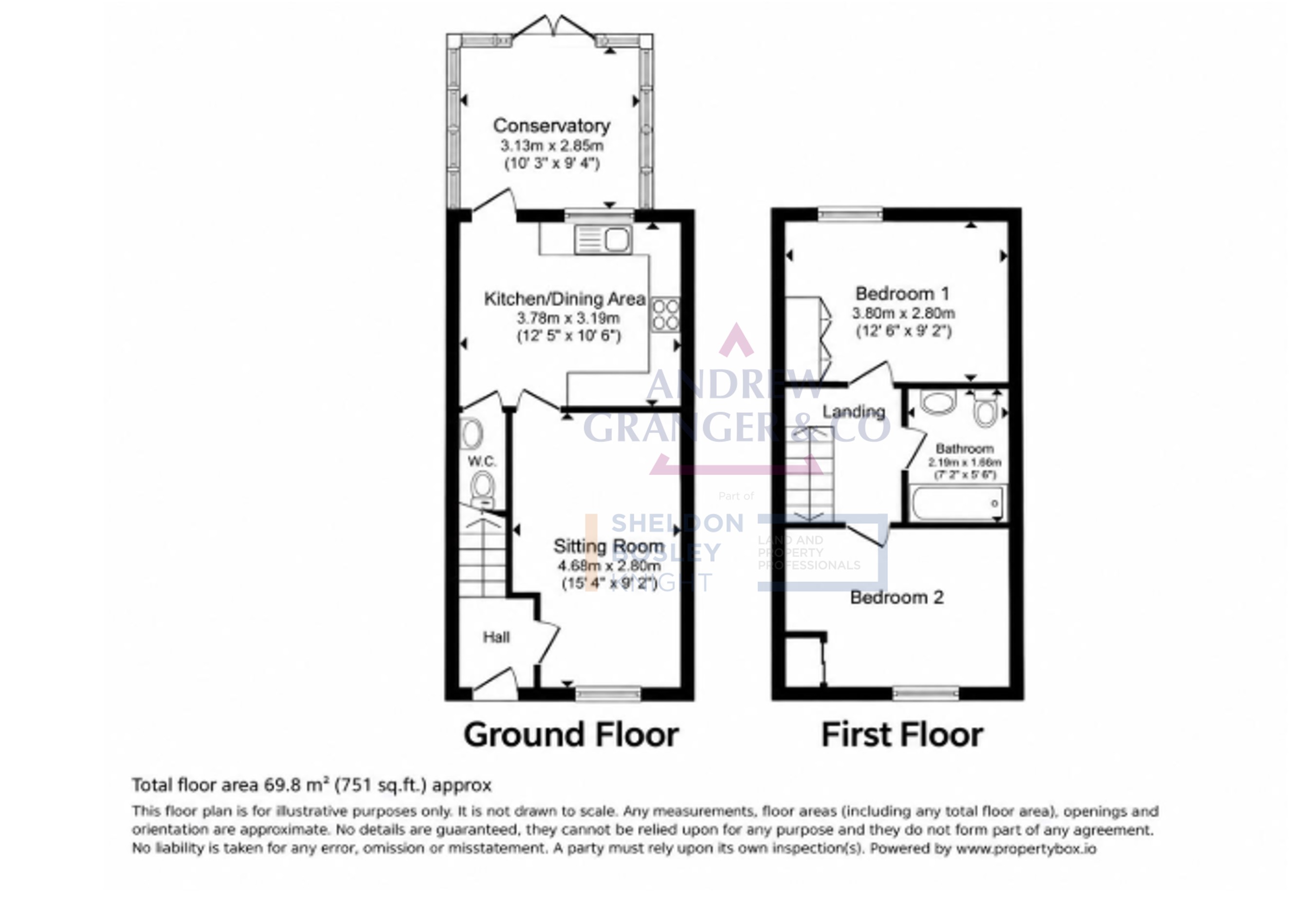 Floorplan, 2 bedroom semi detached house for sale, Thomas Avenue, Market Harborough, LE16