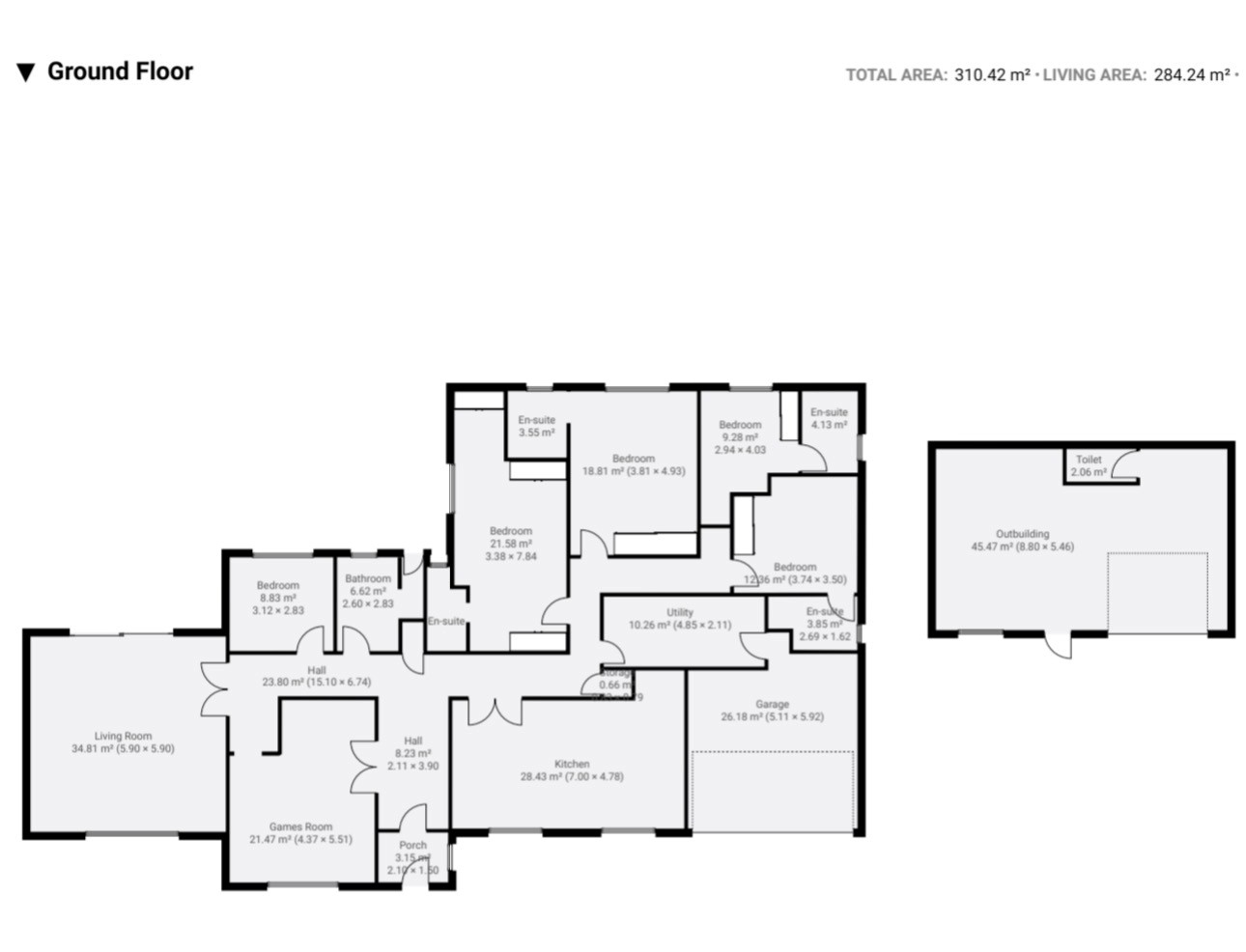 Floor plan, 5 bedroom detached bungalow for sale, The Paddocks, Coventry, CV7