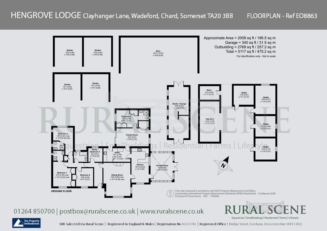 Floorplan, 5 bedroom detached bungalow for sale, Hengrove Lodge Clayhanger Lane, Chard, TA20