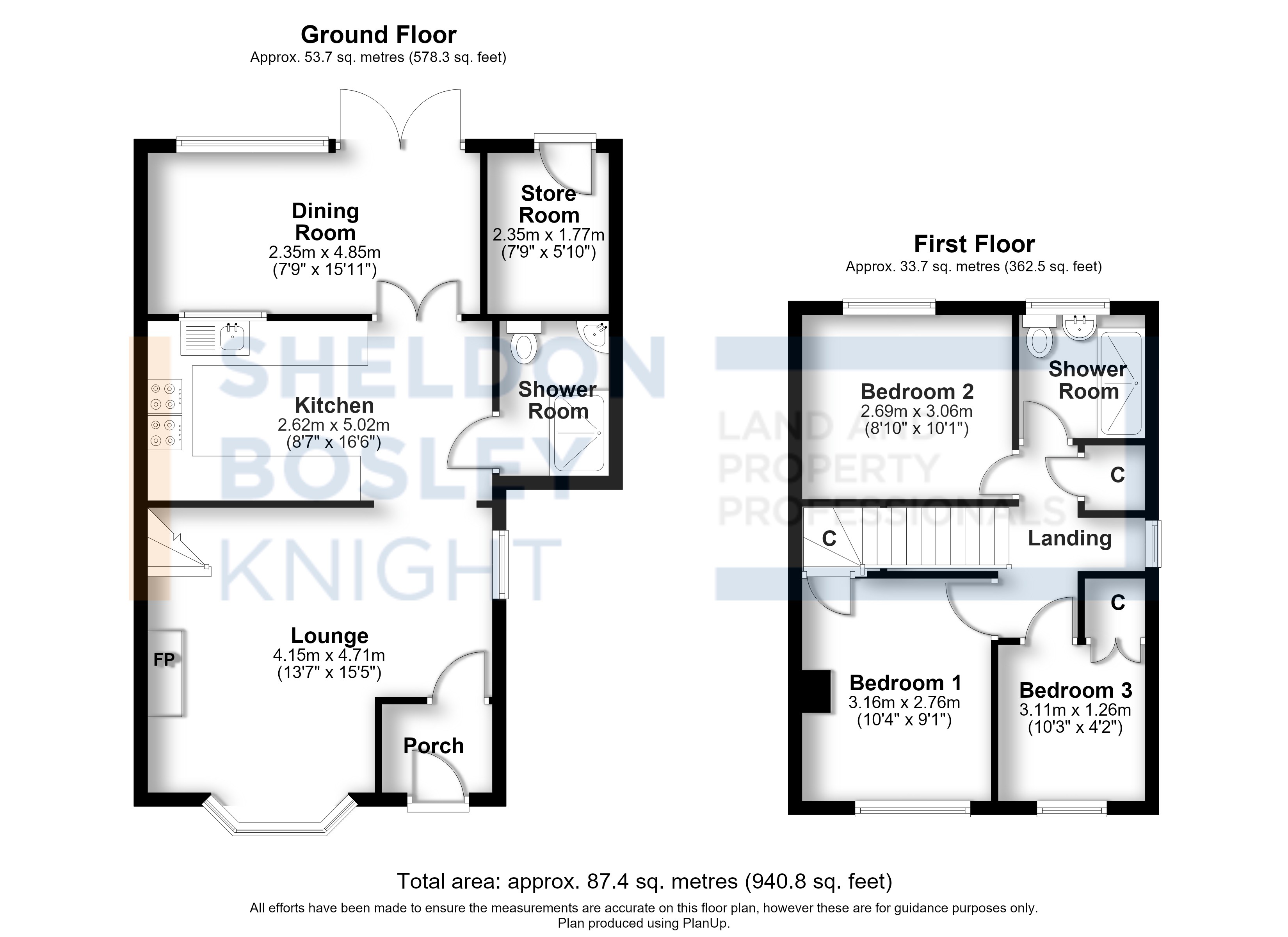 Floorplan, 3 bedroom semi detached house for sale, Hawthorne Close, Pershore, WR10