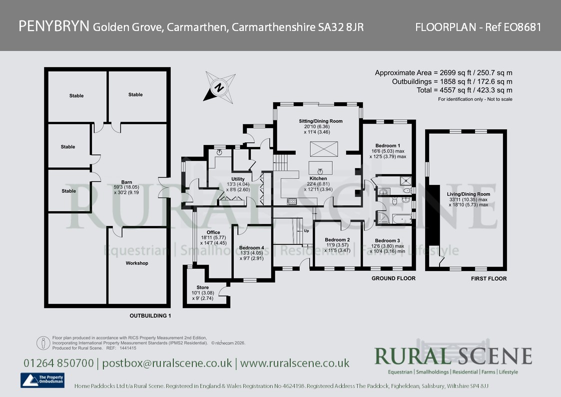 Floorplan, 4 bedroom detached house for sale, Penybryn Golden Grove, Carmarthen, SA32