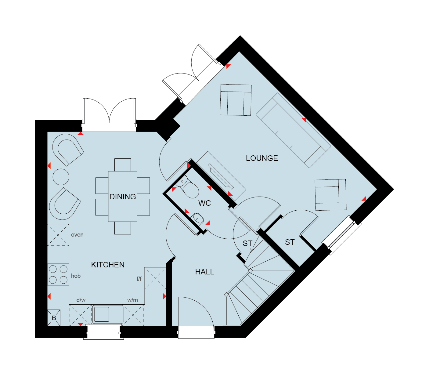 Floorplan, 3 bedroom semi detached house for sale, Plot 6 The FAIRWAY, Leicestershire, LE7