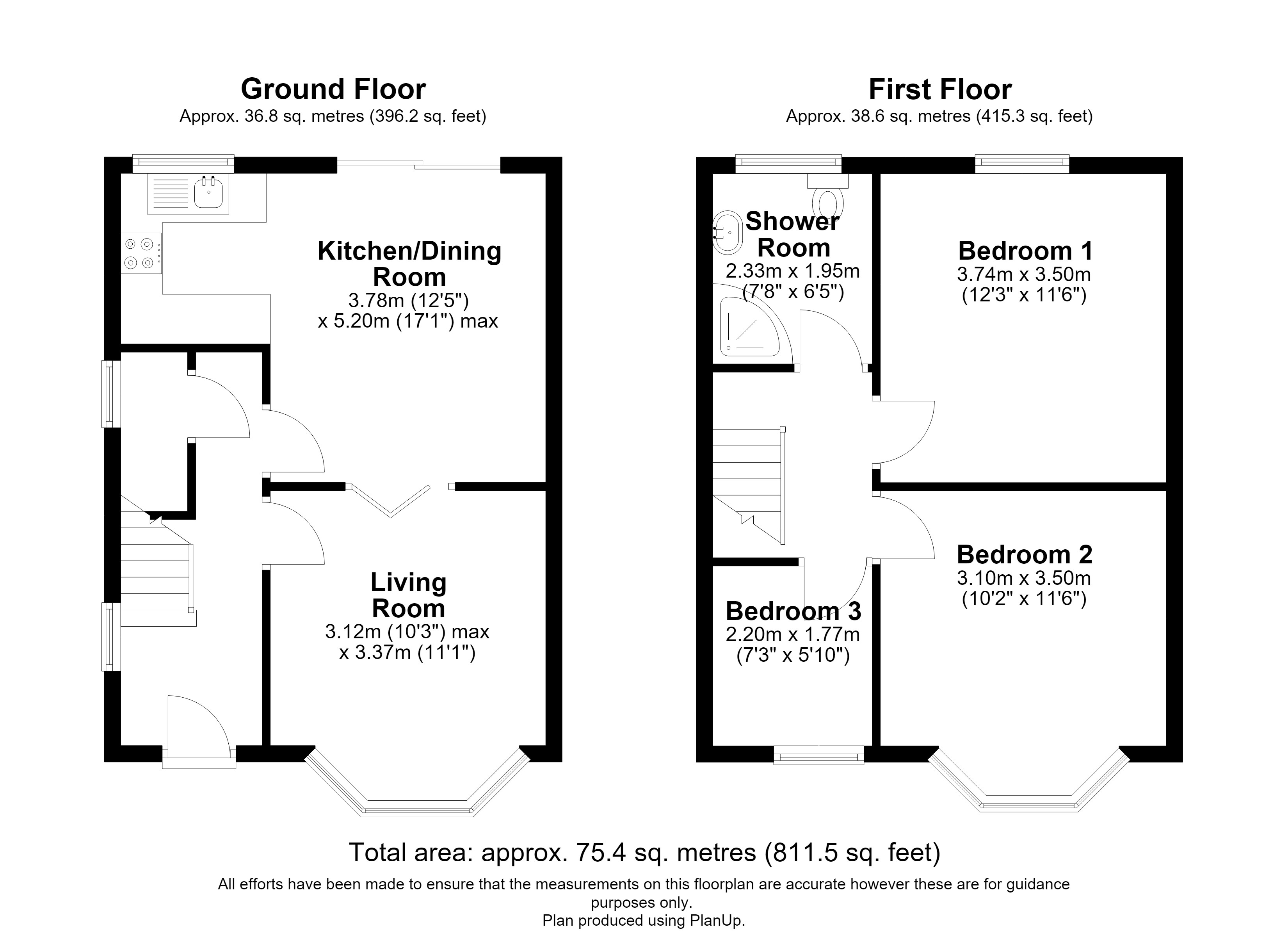 Floorplan, 3 bedroom semi detached house for sale, Turner Avenue, Loughborough, LE11
