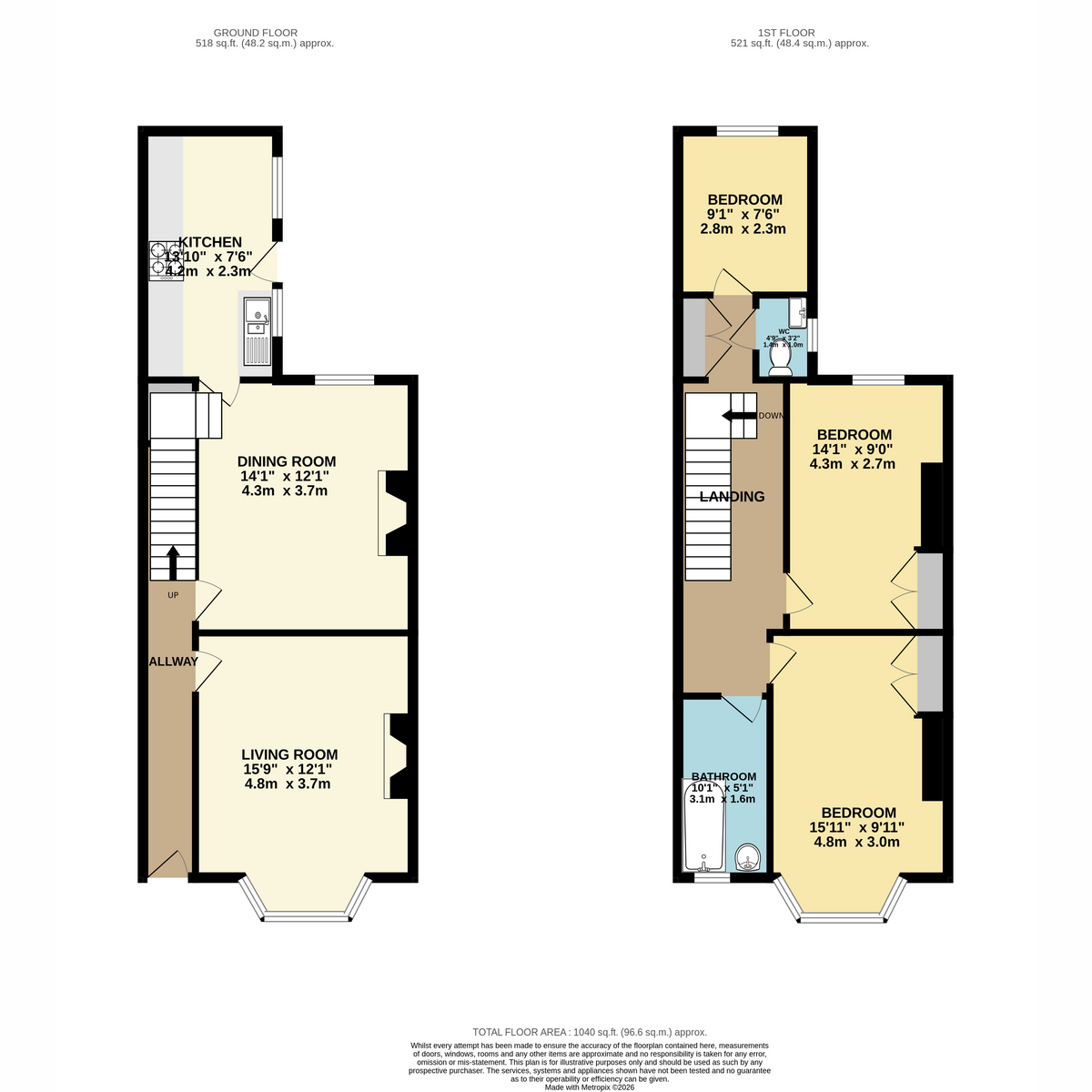 Floor plan, 3 bedroom for sale, Grafton Road, Newport, NP19