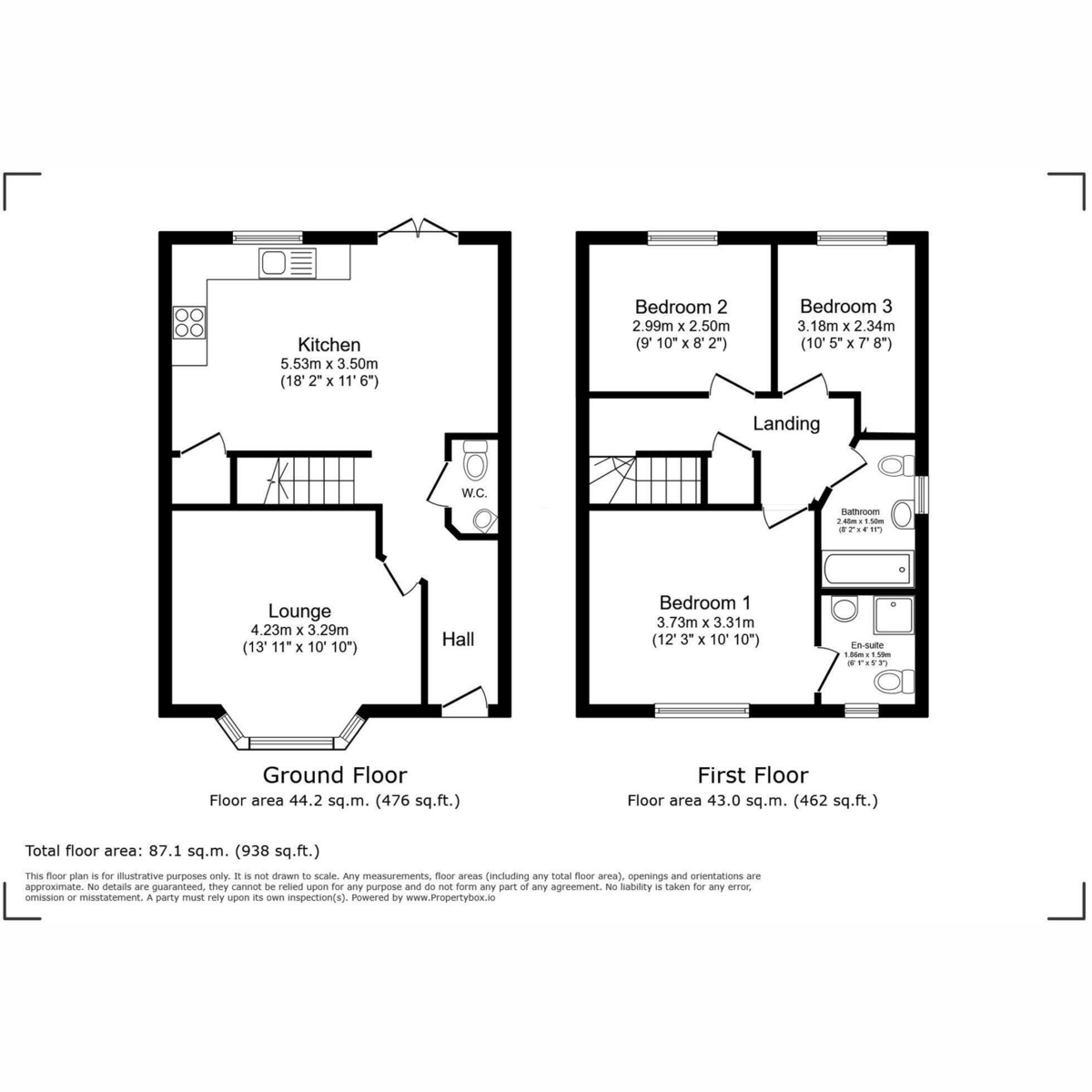 Floorplan, 3 bedroom for sale, Heol Bennett, Cardiff, CF3