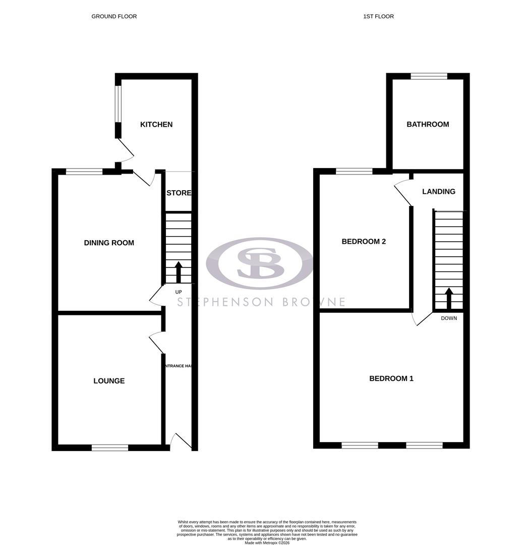 Floor plan, 2 bedroom house for sale, Camm Street, Crewe, CW2