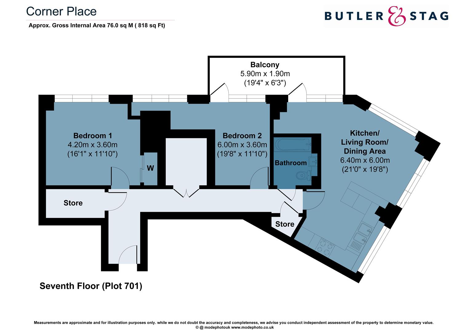 Floor plan, 2 bedroom apartment for sale, Witan Street, London, E2
