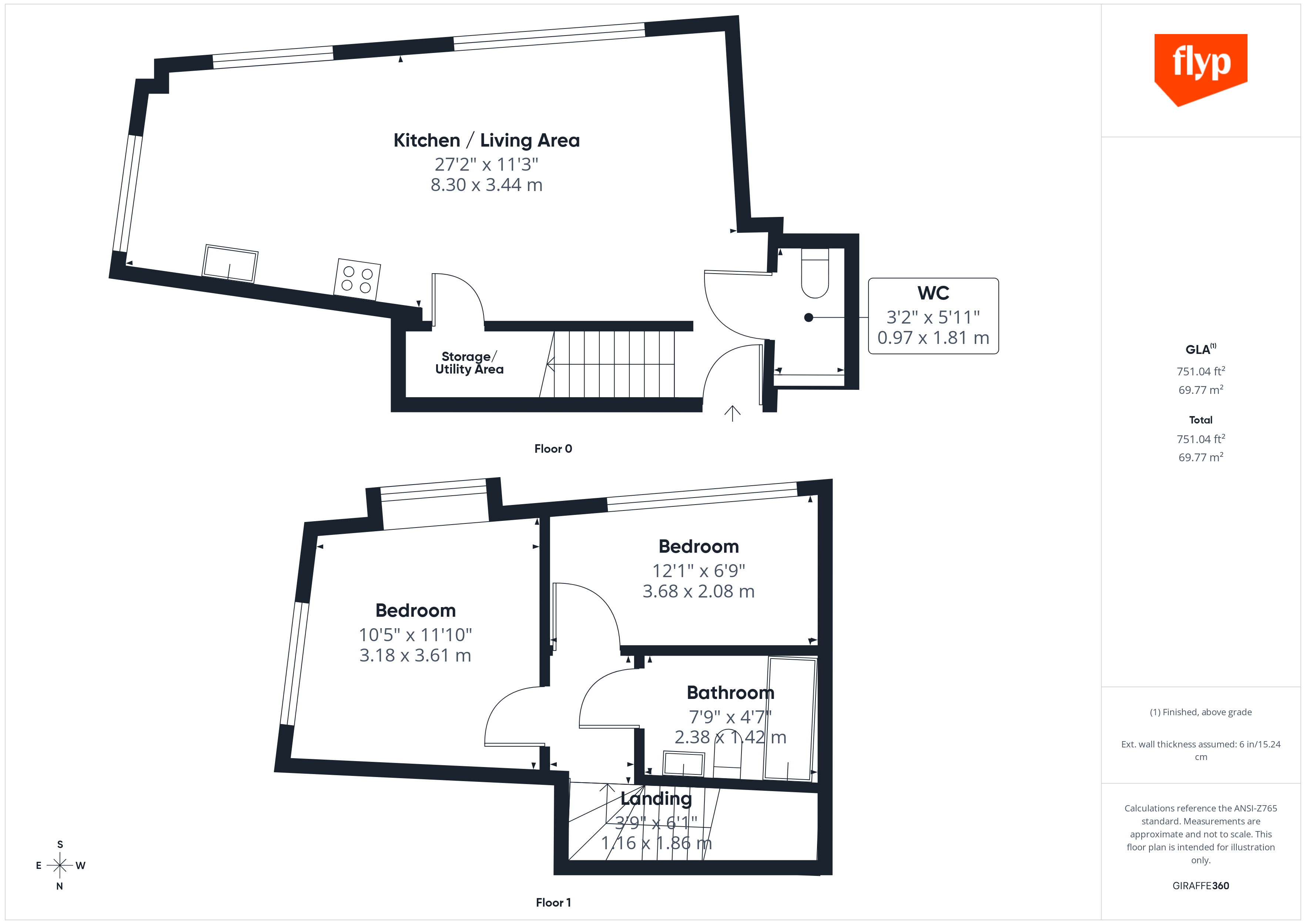 Floor plan, 2 bedroom apartment for sale, Rampart Street, London, E1