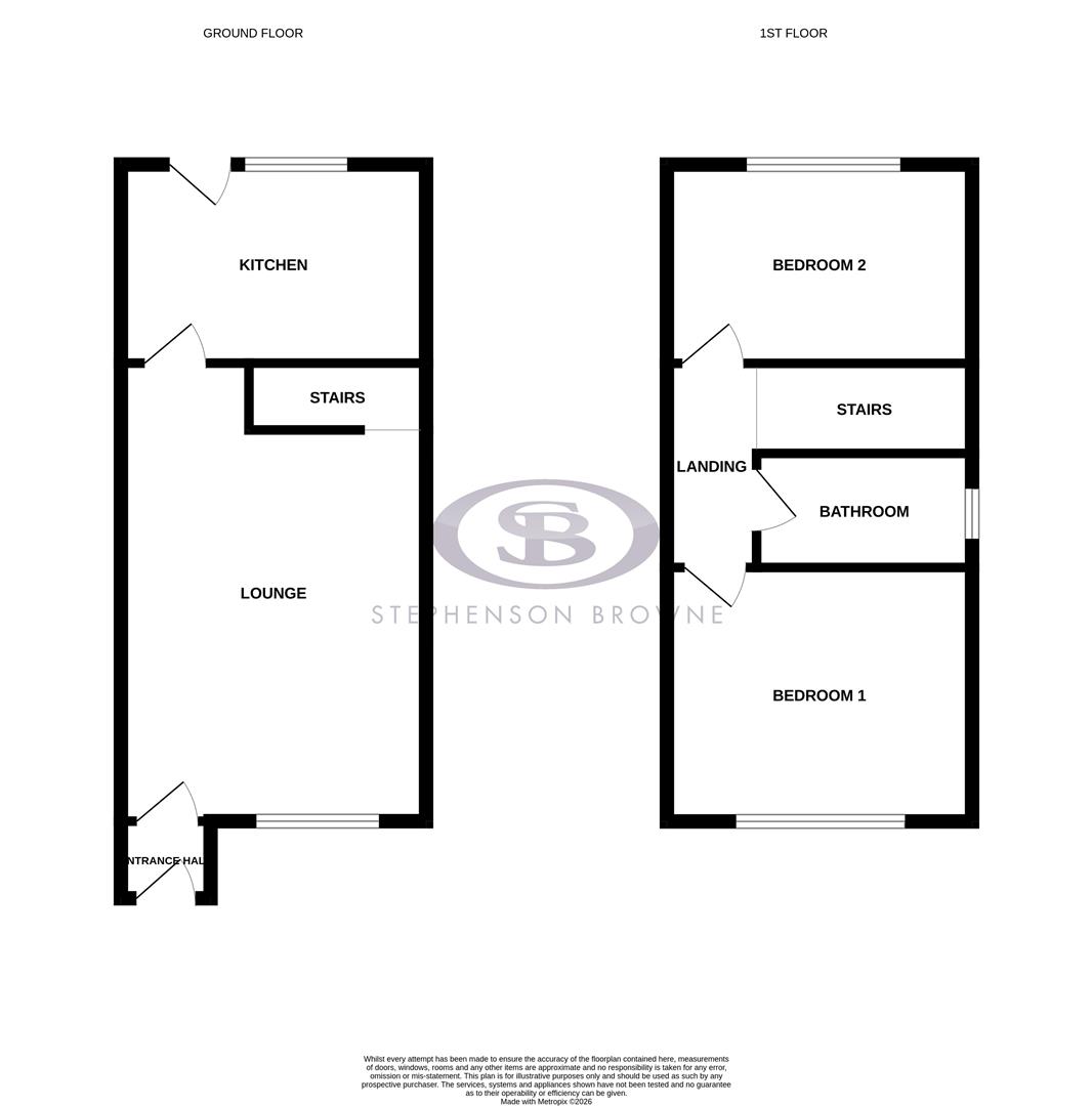 Floor plan, 2 bedroom house for sale, Sheringham Drive, Crewe, CW1