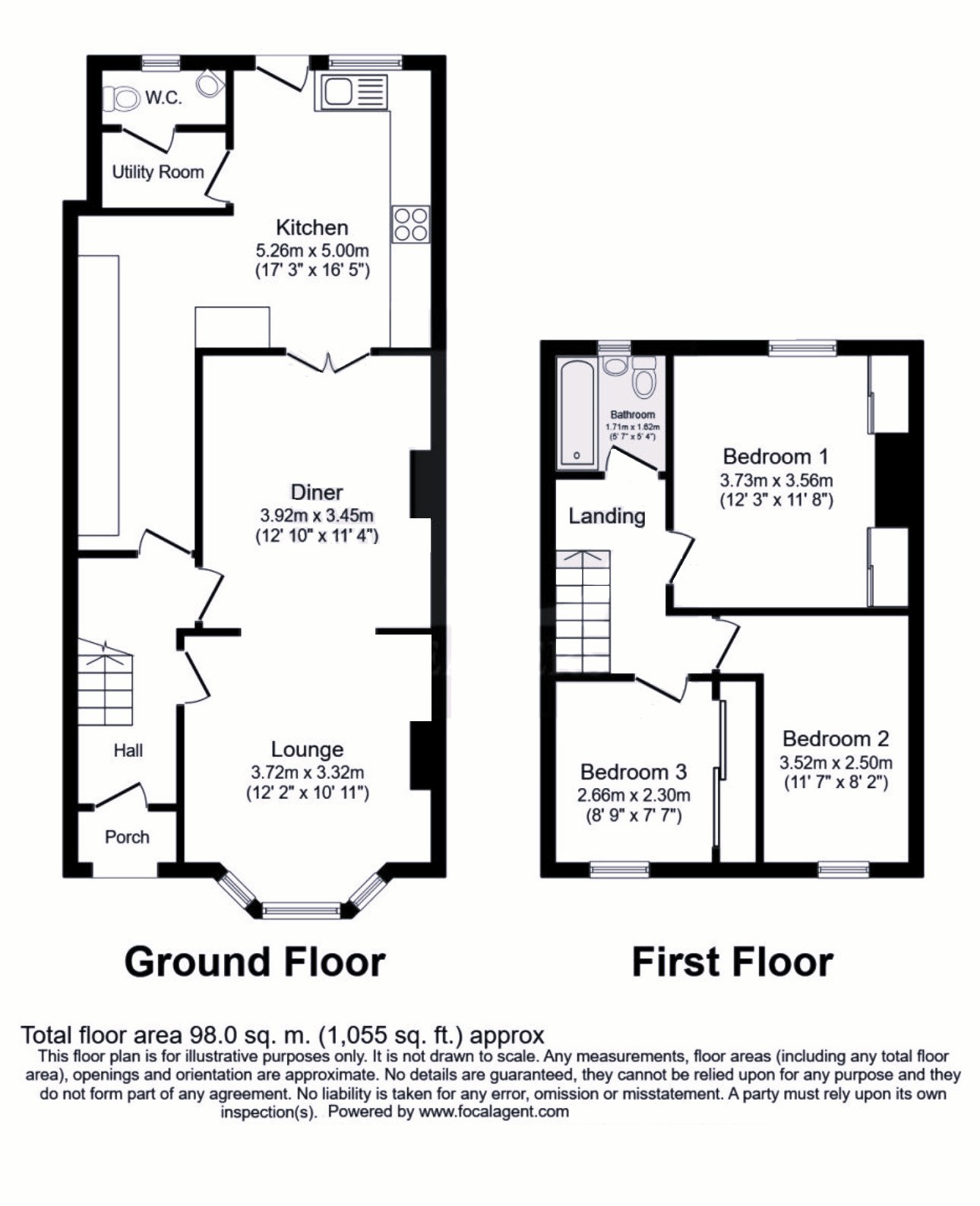Floor plan, 3 bedroom mid-terraced house for sale, Maudslay Road, Coventry, CV5