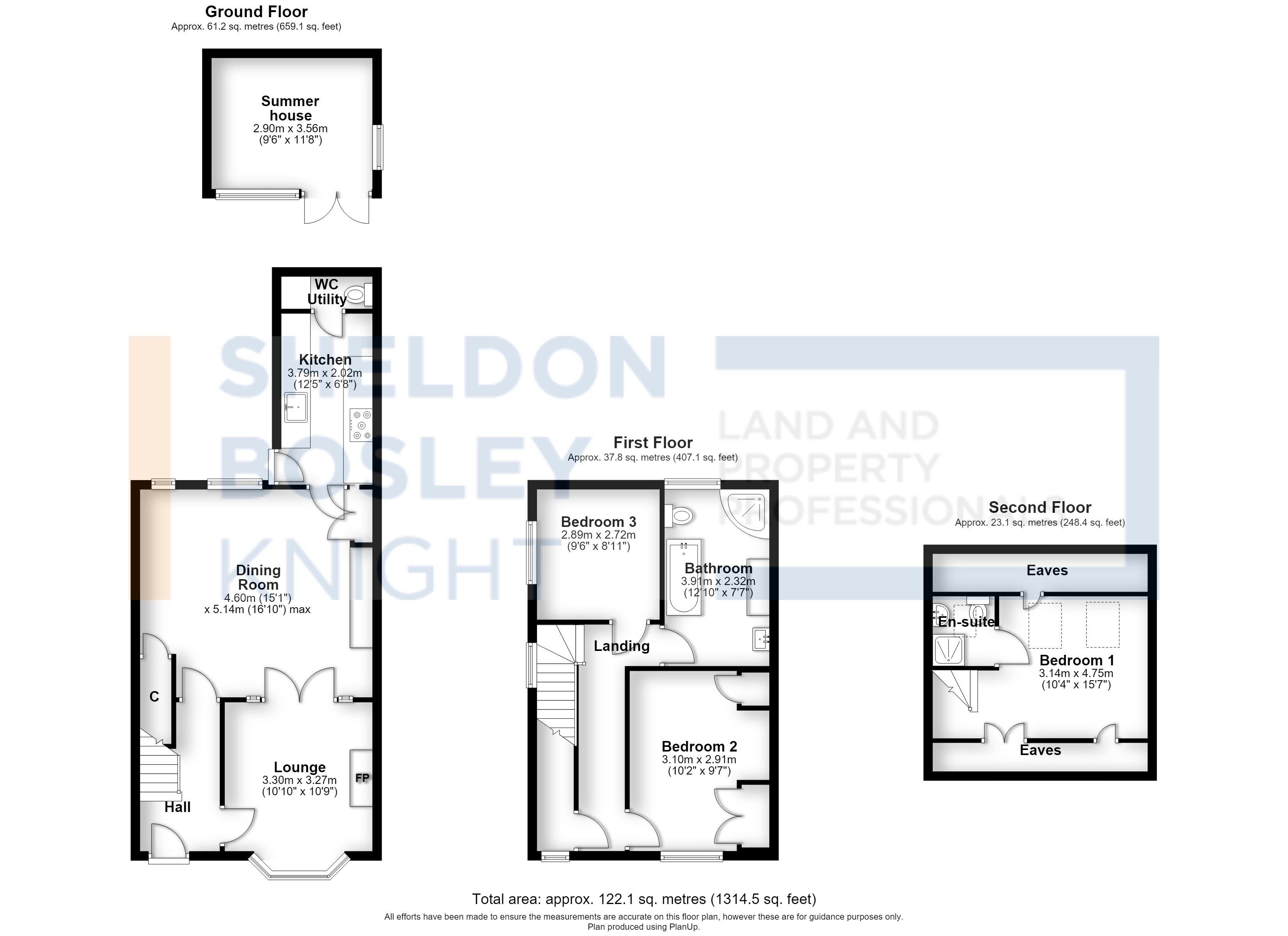 Floorplan, 3 bedroom semi detached house for sale, Broadway Villas Farm Street, Pershore, WR10