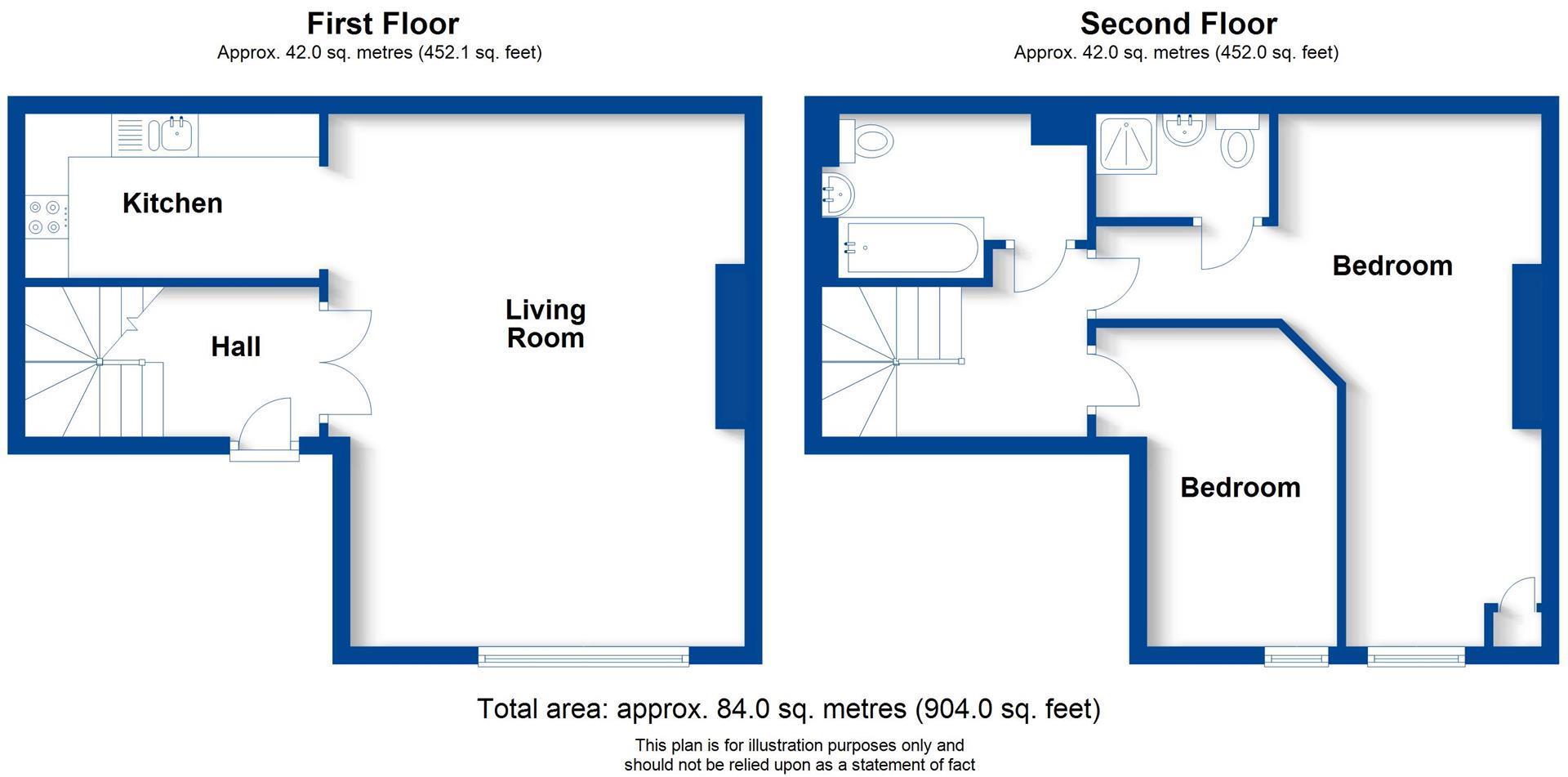Floorplan, 2 bedroom apartment for sale, The Town House, Leamington Spa, CV32