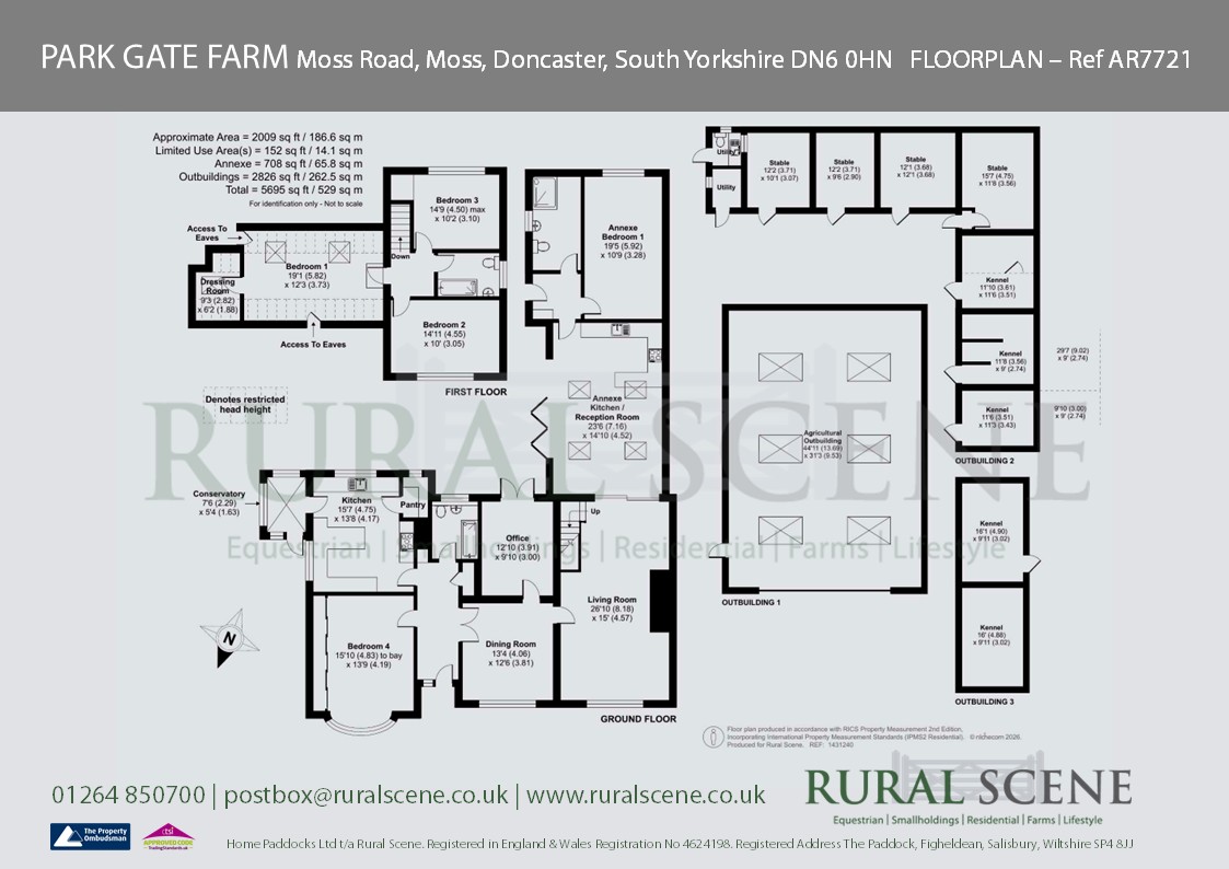Floorplan, 5 bedroom detached house for sale, Park Gate Farm Moss Road, Doncaster, DN6