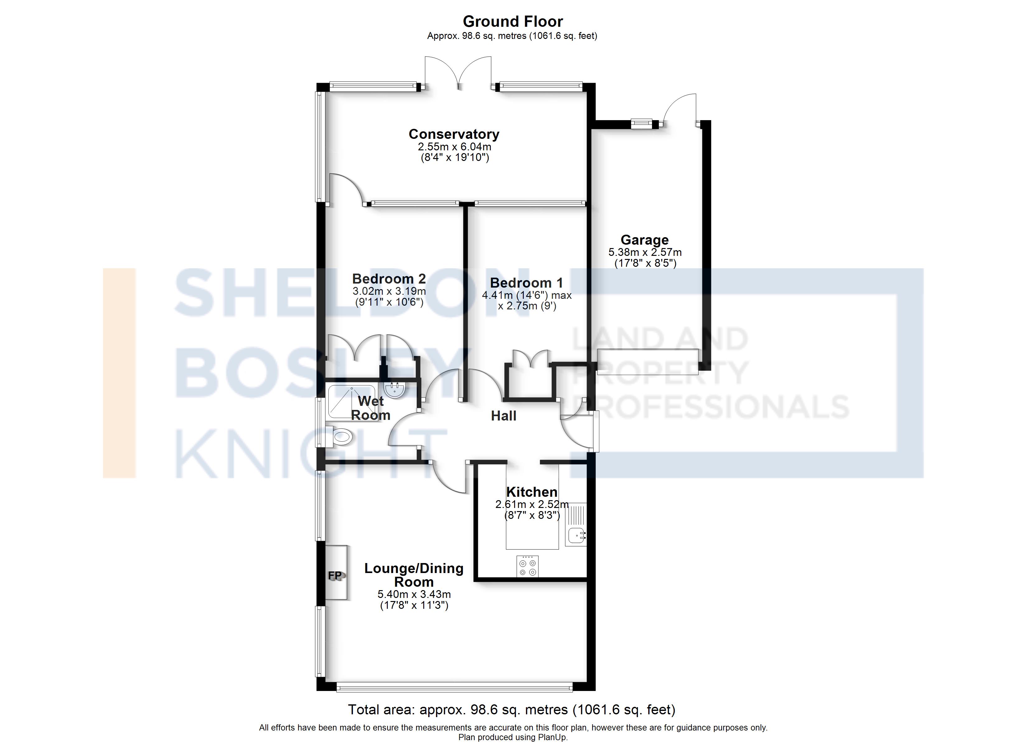Floorplan, 2 bedroom detached bungalow for sale, Manor Farm Road, Shipston-On-Stour, CV36