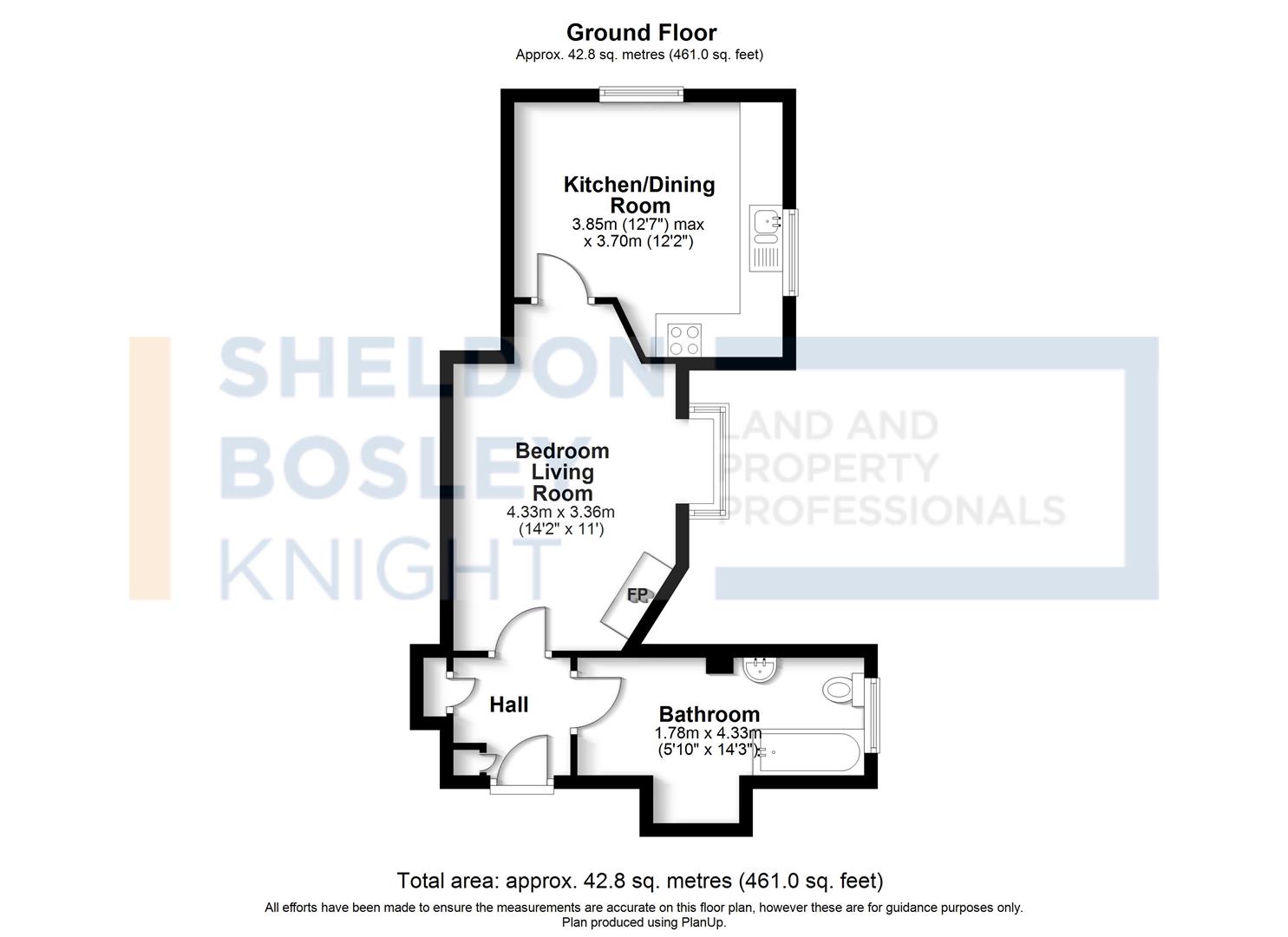 Floorplan, 1 bedroom flat for sale, Trinity College Church Street, Stratford-Upon-Avon, CV37