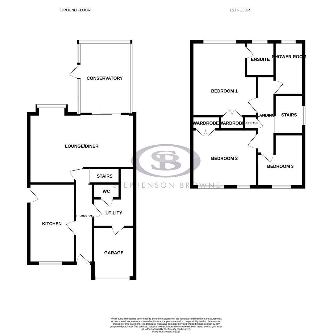 Floor plan, 3 bedroom house for sale, Turner Close, Crewe, CW1