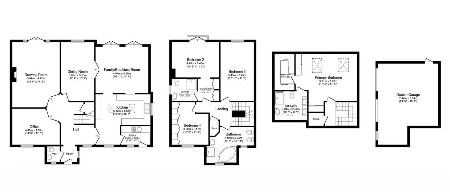 Floorplan, 4 bedroom detached house for sale, Marlborough Place, Lutterworth, LE17